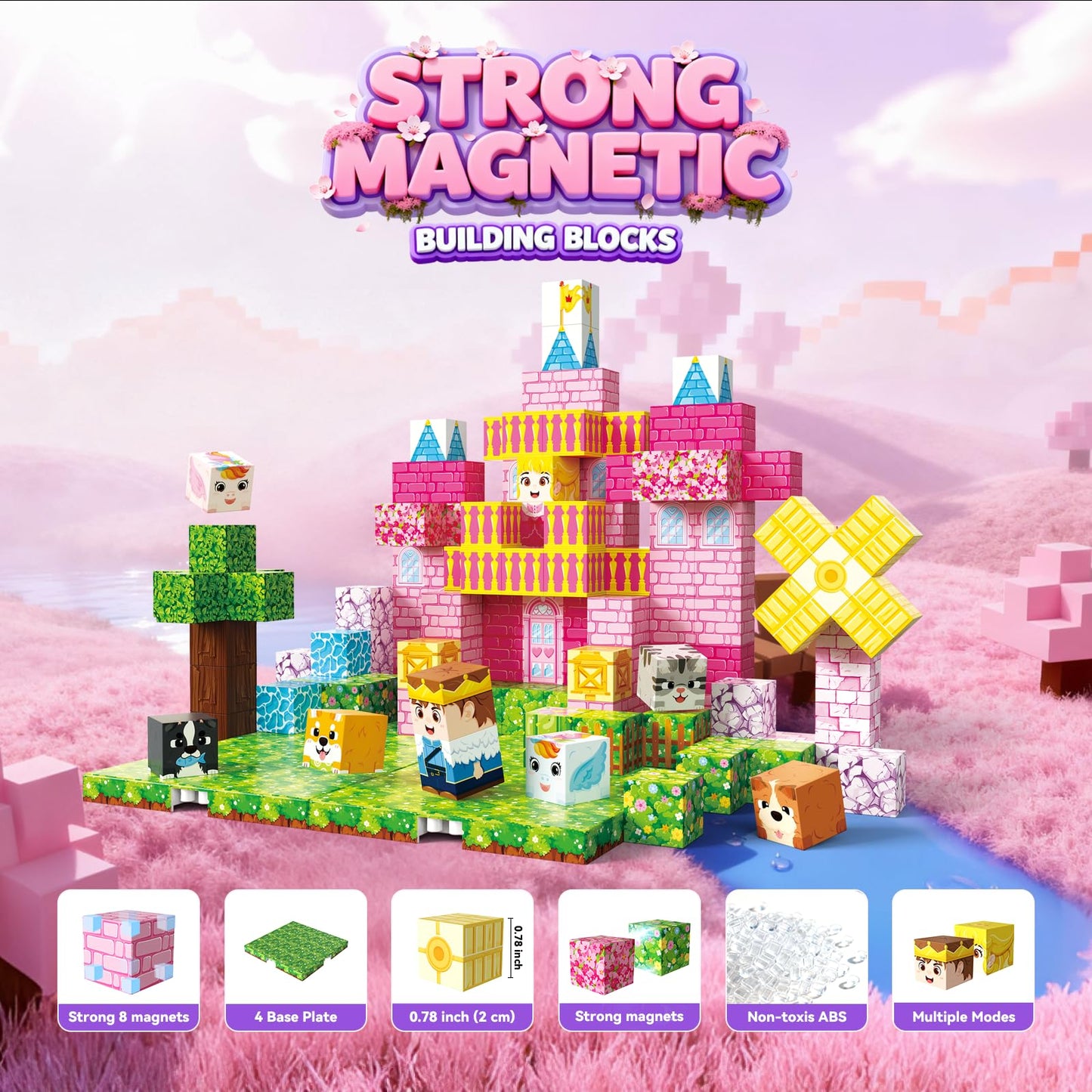 Powerful Xishan 150-Pcs Magnetic Blocks – Princess Castle STEM Toys for Kids 3+ | Gift Idea