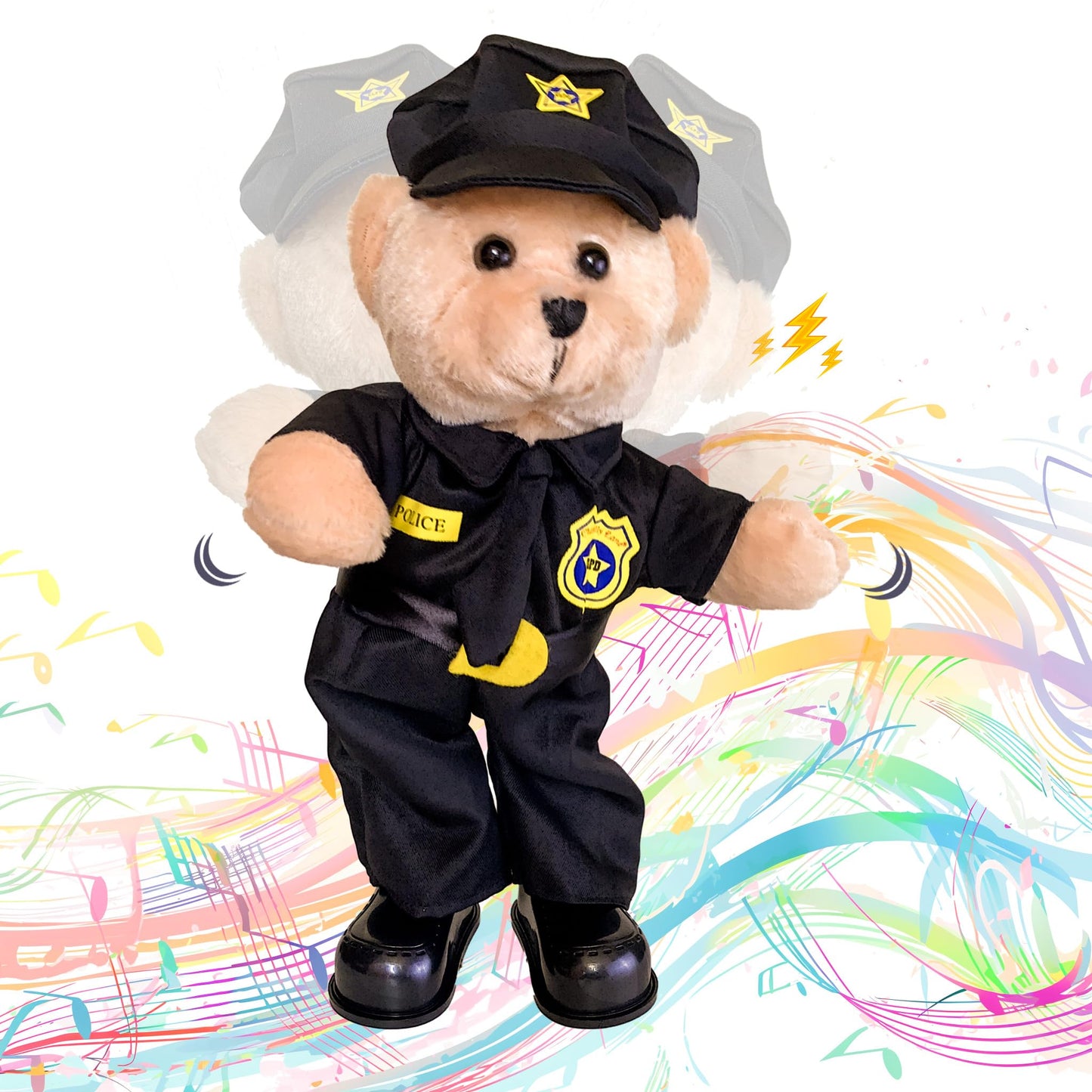 PowerPals Singing Dancing Police Teddy Bear – 14-Inch Interactive Plush Toy