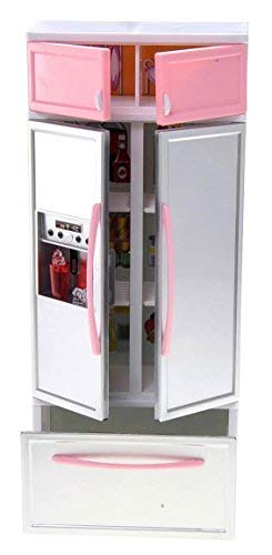 PowerTRC Doll Kitchen Play Set – Pink 4-in-1 Mini Kitchen with Realistic Light & Sound