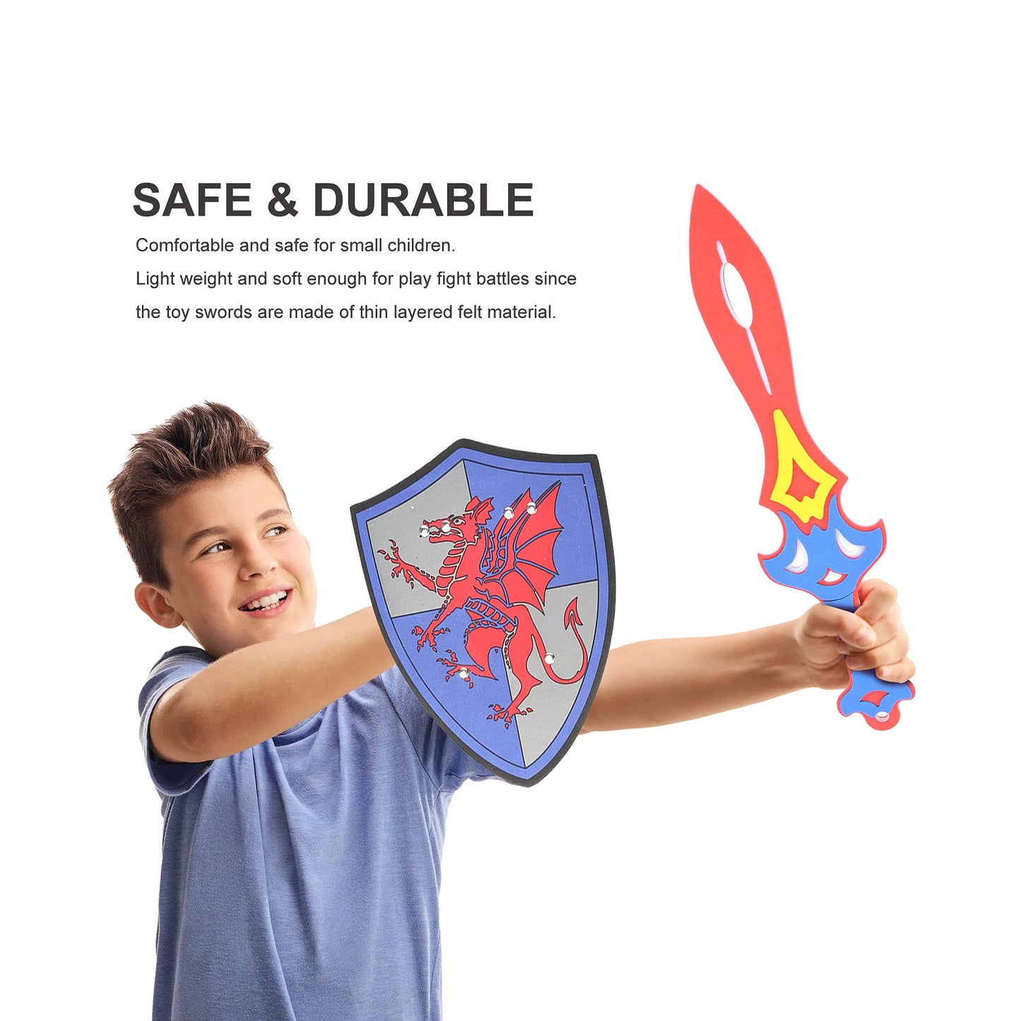 PowerTRC Foam Sword & Shield Playset – 12-Piece Ninja Warrior Viking Role Play for Kids