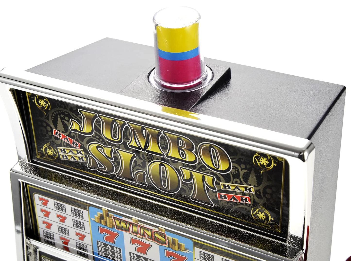 PowerTRC Jumbo Slot Machine Coin Bank | Realistic Casino Toy with Lights & Jackpot Sounds