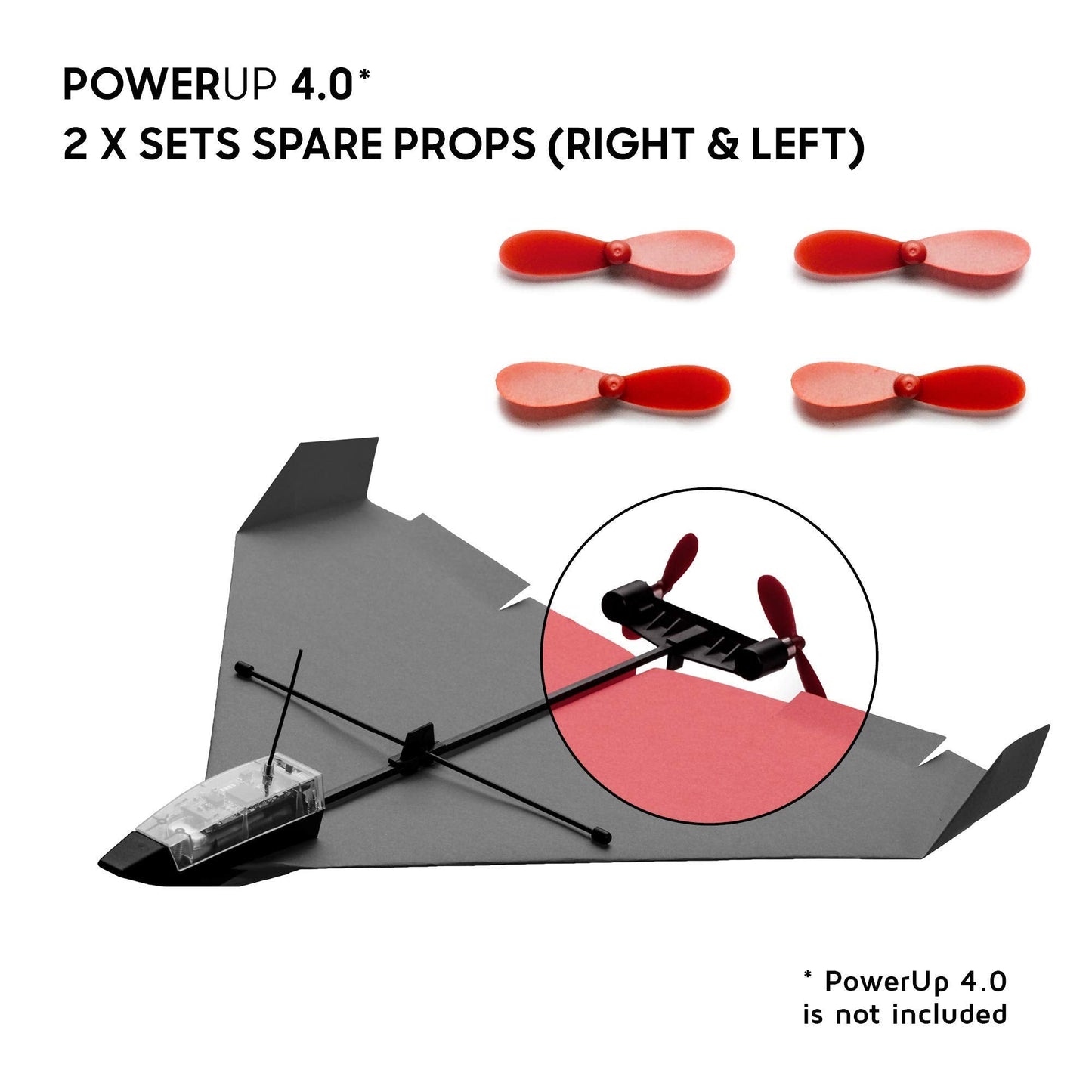 POWERUP Spare Parts Kit 4.0 — Extra Parts for The 4.0 Flying Smartphone-Powered Paper Plane Kit