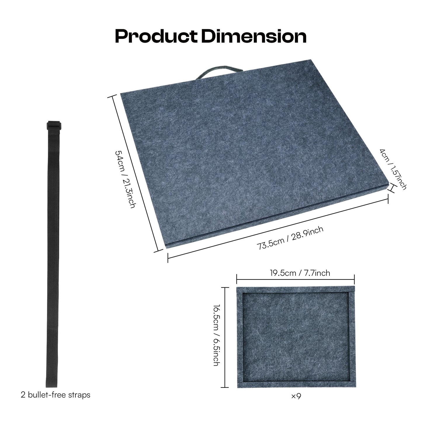 PP OPOUNT Gray Tilting Felt Puzzle Board – 2-in-1 Stand & Cover, 9 Removable Trays, 1000-Piece Size
