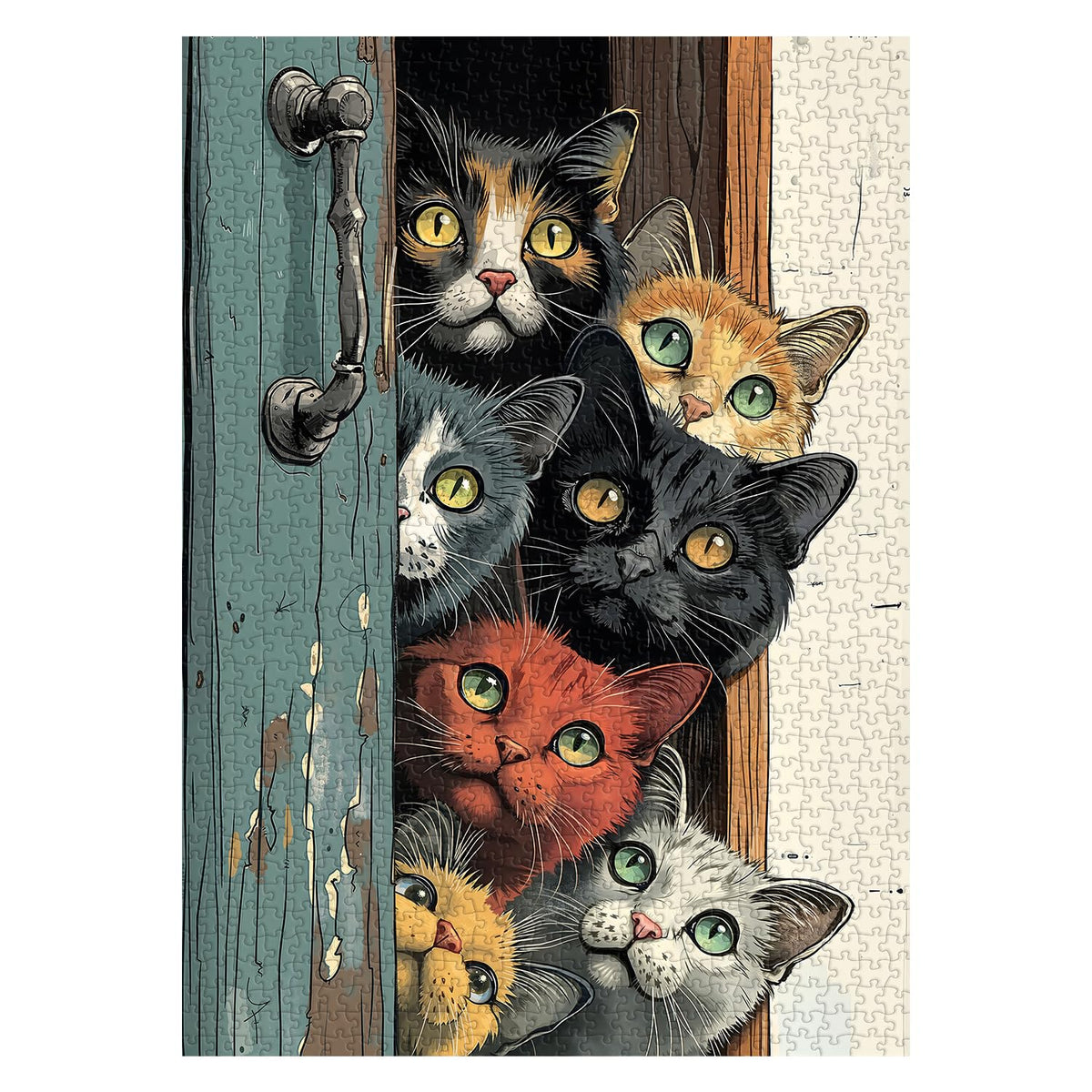 PPuzzling Cat Puzzles for Adults 1000 Pieces — Colorful Cats Jigsaw Puzzle & Wall Art