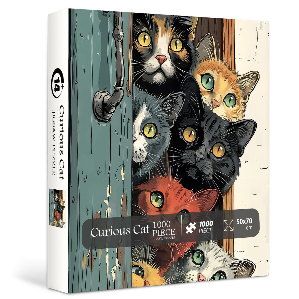 PPuzzling Cat Puzzles for Adults 1000 Pieces — Colorful Cats Jigsaw Puzzle & Wall Art