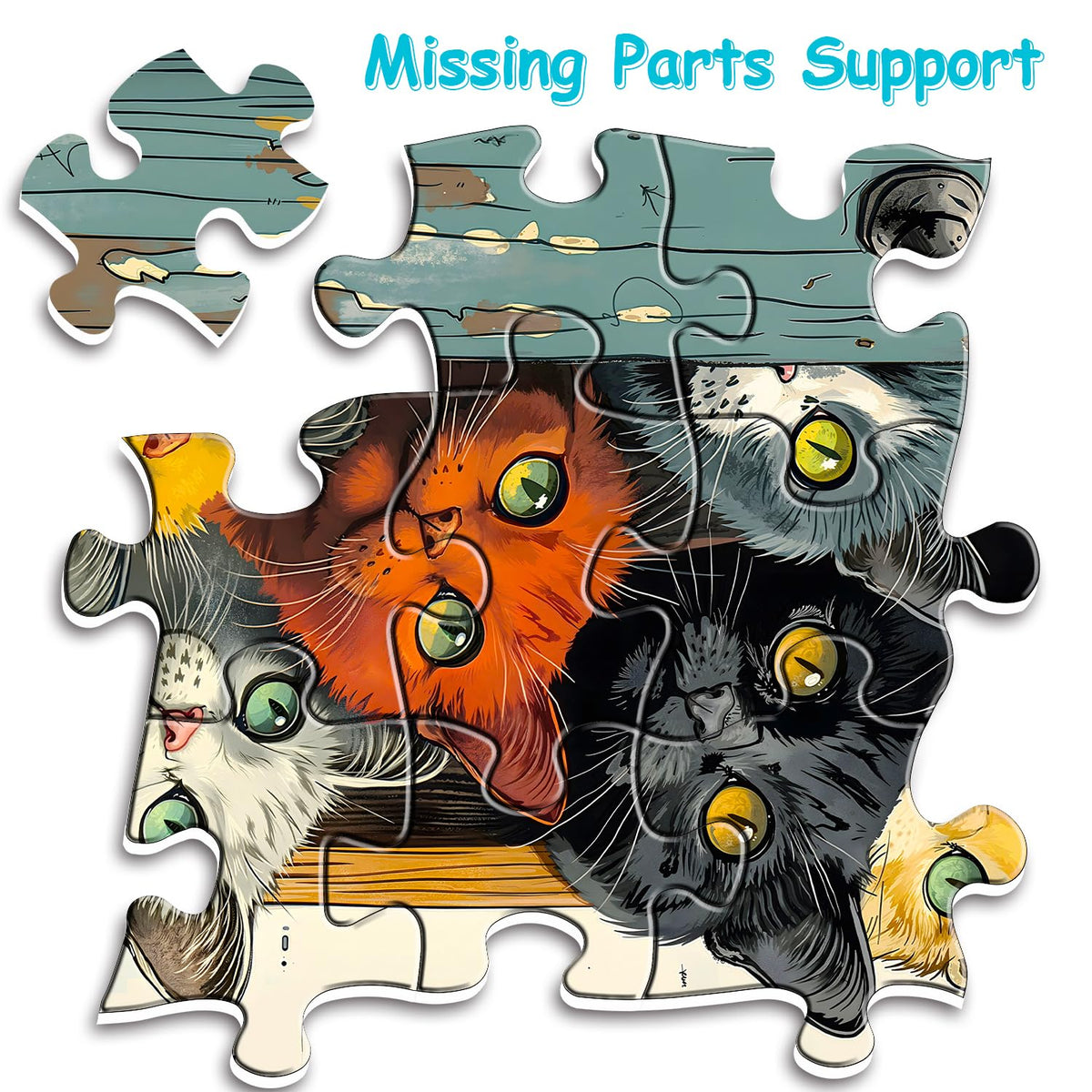 PPuzzling Cat Puzzles for Adults 1000 Pieces — Colorful Cats Jigsaw Puzzle & Wall Art