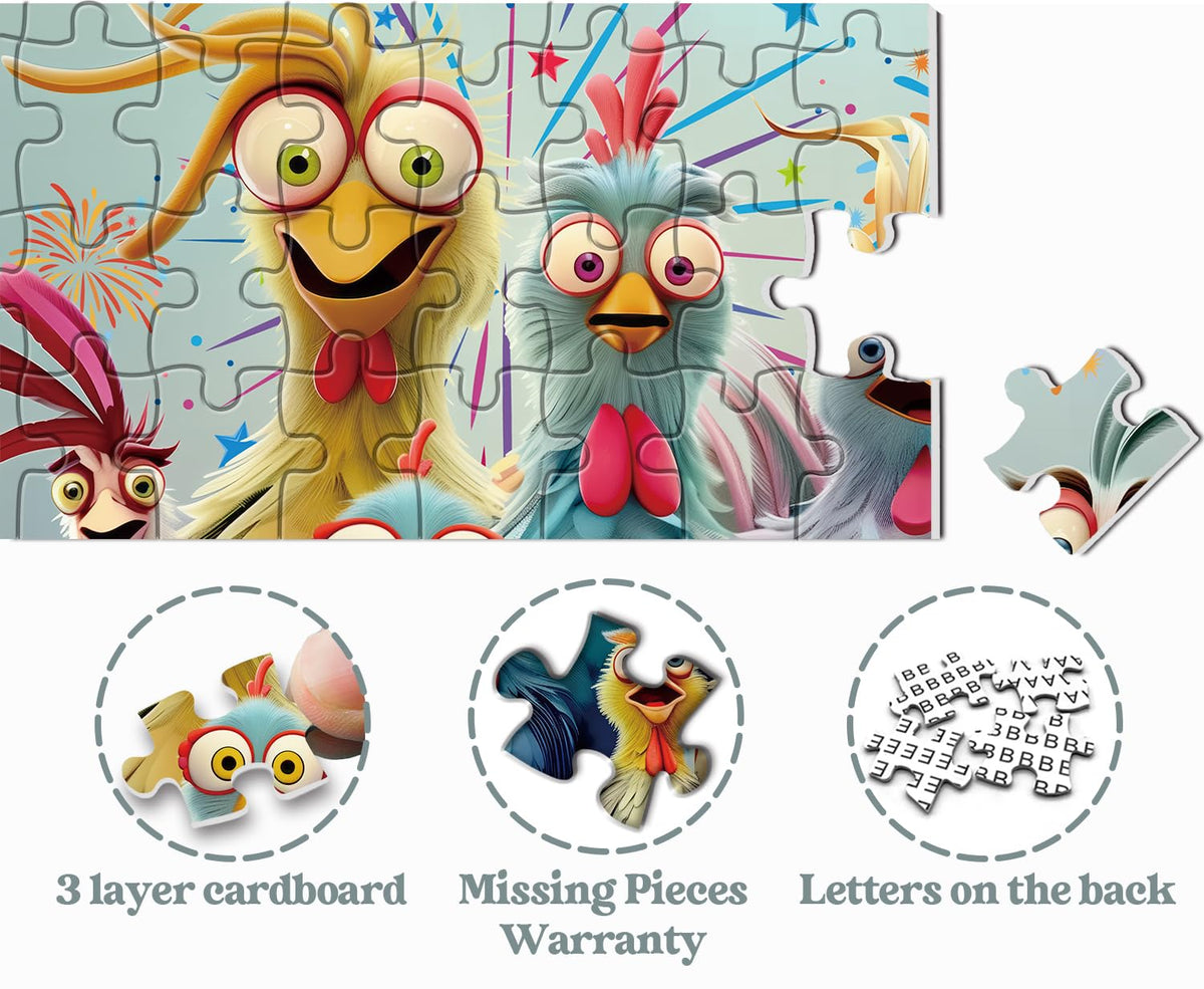 PPuzzling Thanksgiving Chicken Puzzle 1000 Pieces – Fun Family Jigsaw for Adults