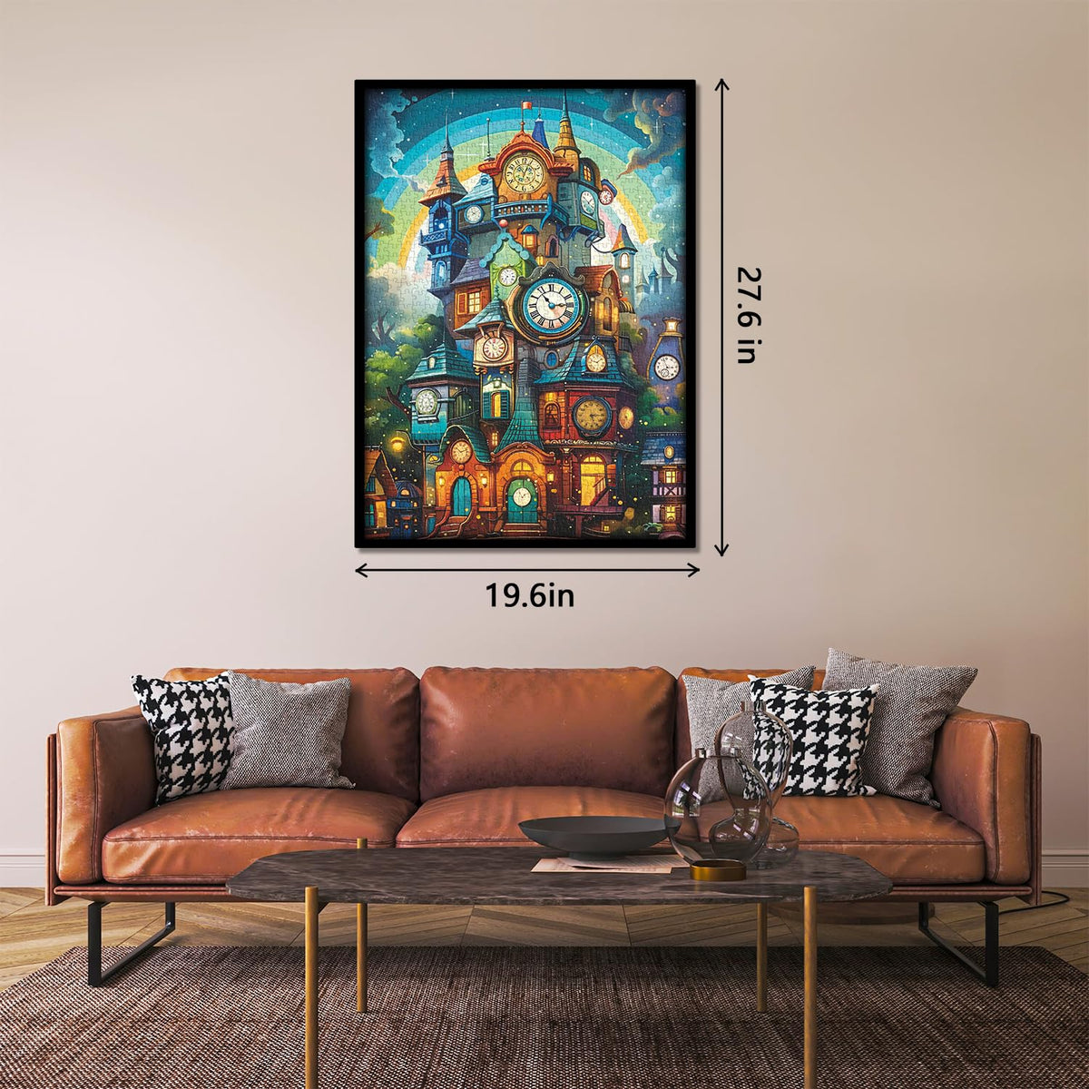 PPuzzling Clock House 1000-Piece Jigsaw Puzzle — Impossible Magic Forest Clock Tower for Adults