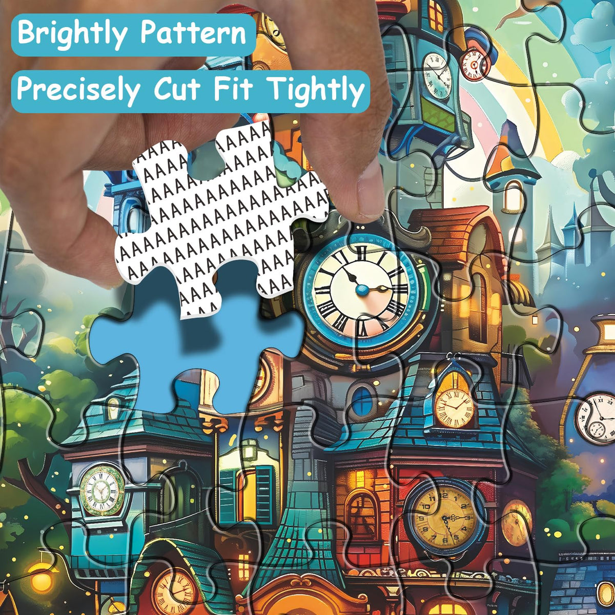 PPuzzling Clock House 1000-Piece Jigsaw Puzzle — Impossible Magic Forest Clock Tower for Adults