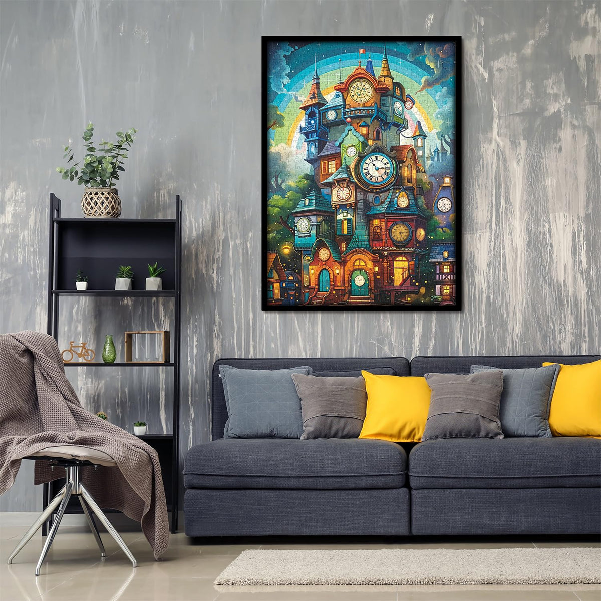 PPuzzling Clock House 1000-Piece Jigsaw Puzzle — Impossible Magic Forest Clock Tower for Adults