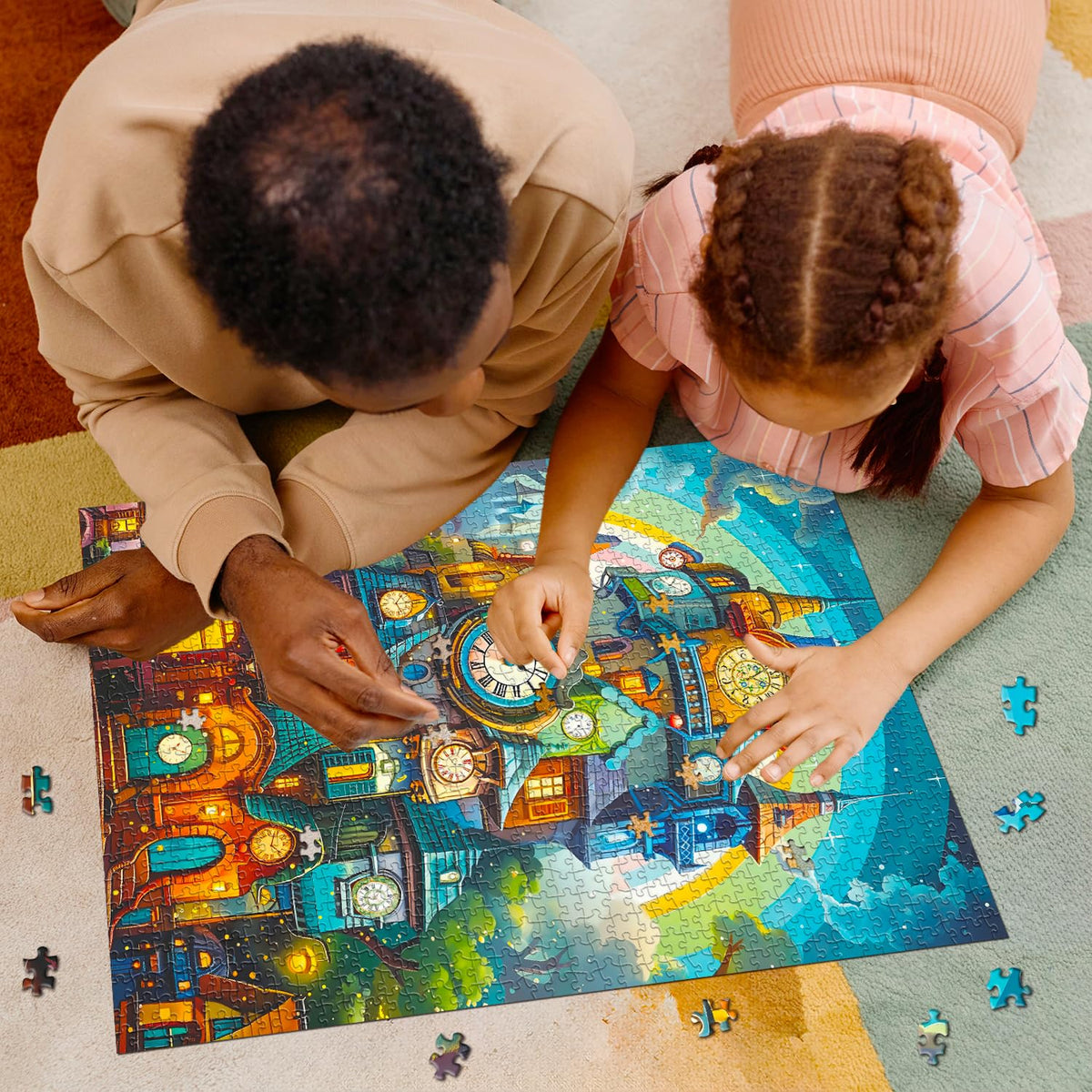 PPuzzling Clock House 1000-Piece Jigsaw Puzzle — Impossible Magic Forest Clock Tower for Adults