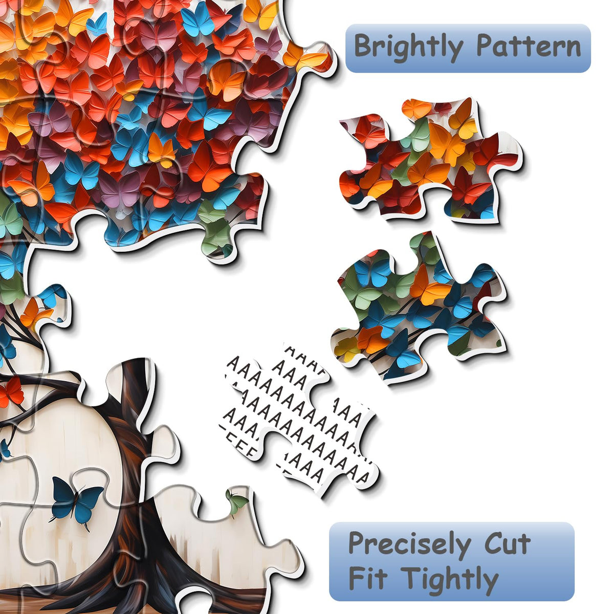 PPuzzling Butterfly Tree Puzzle 1000 Pieces for Adults – Tree of Life with Colorful Butterflies