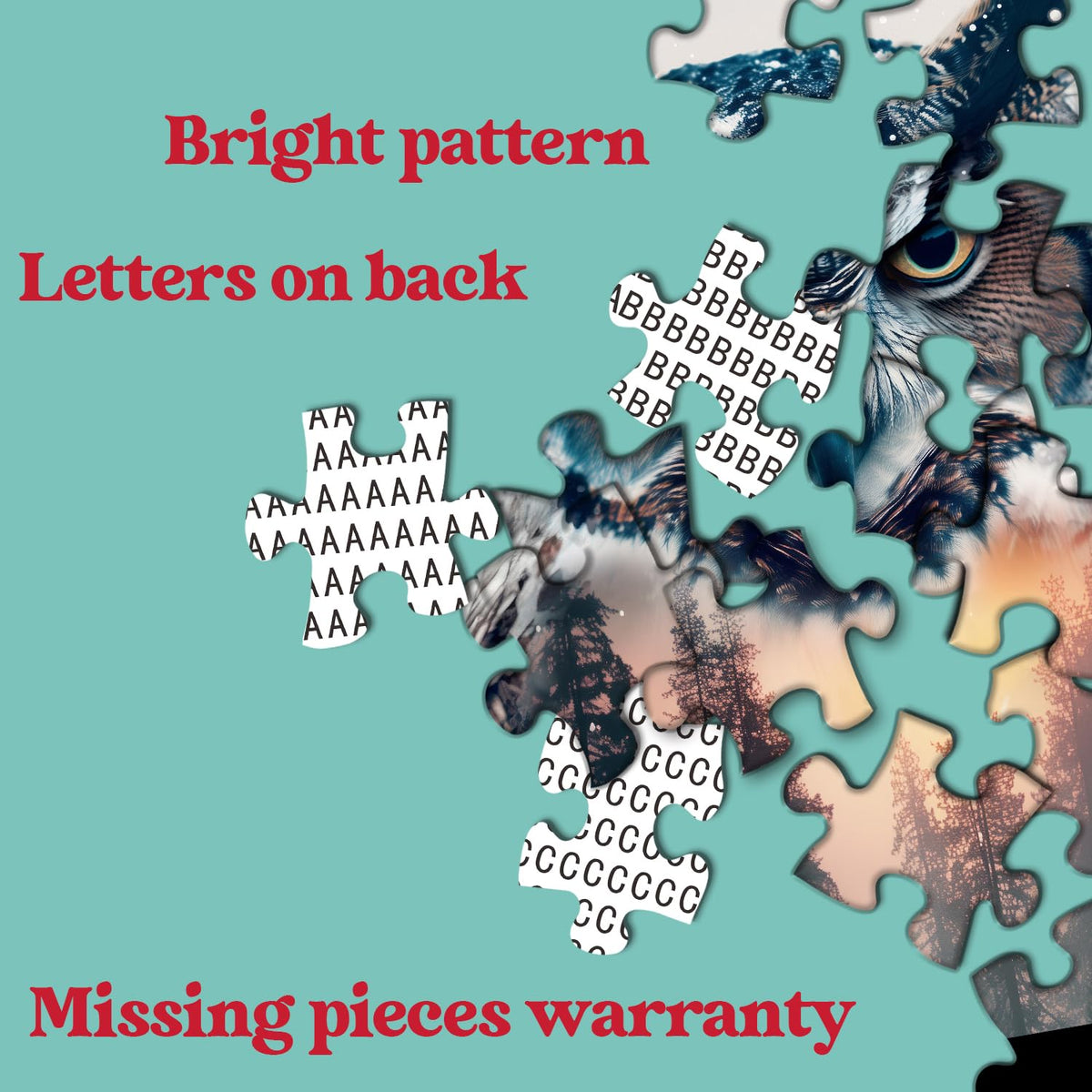 PPuzzling Owl Puzzles for Adults 1000 Pieces - Difficult Bird Jigsaw, Jungle Nature Decor