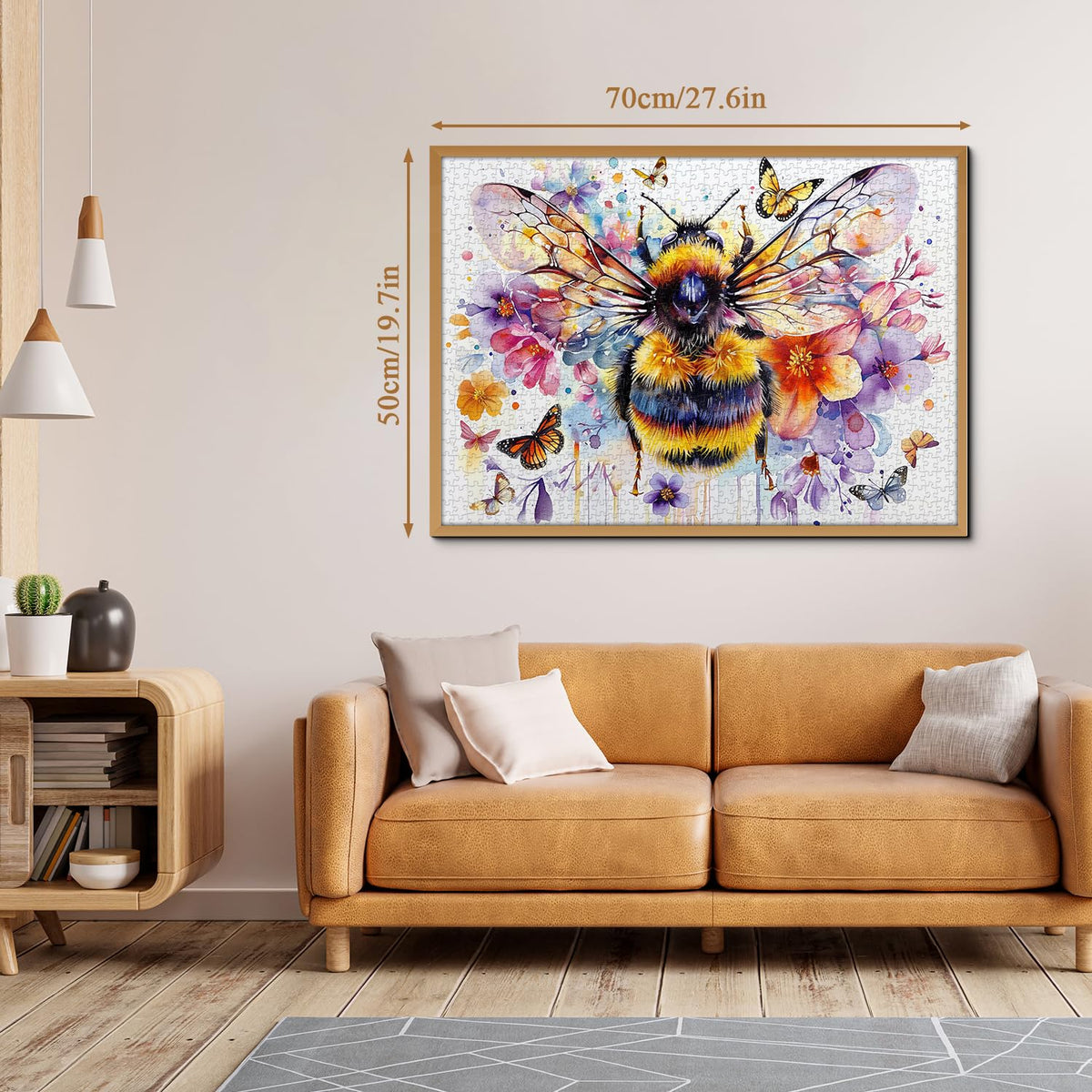 PPuzzling Flowers Bee Puzzle 1000 Pieces - Garden Bee Butterfly Jigsaw for Adults