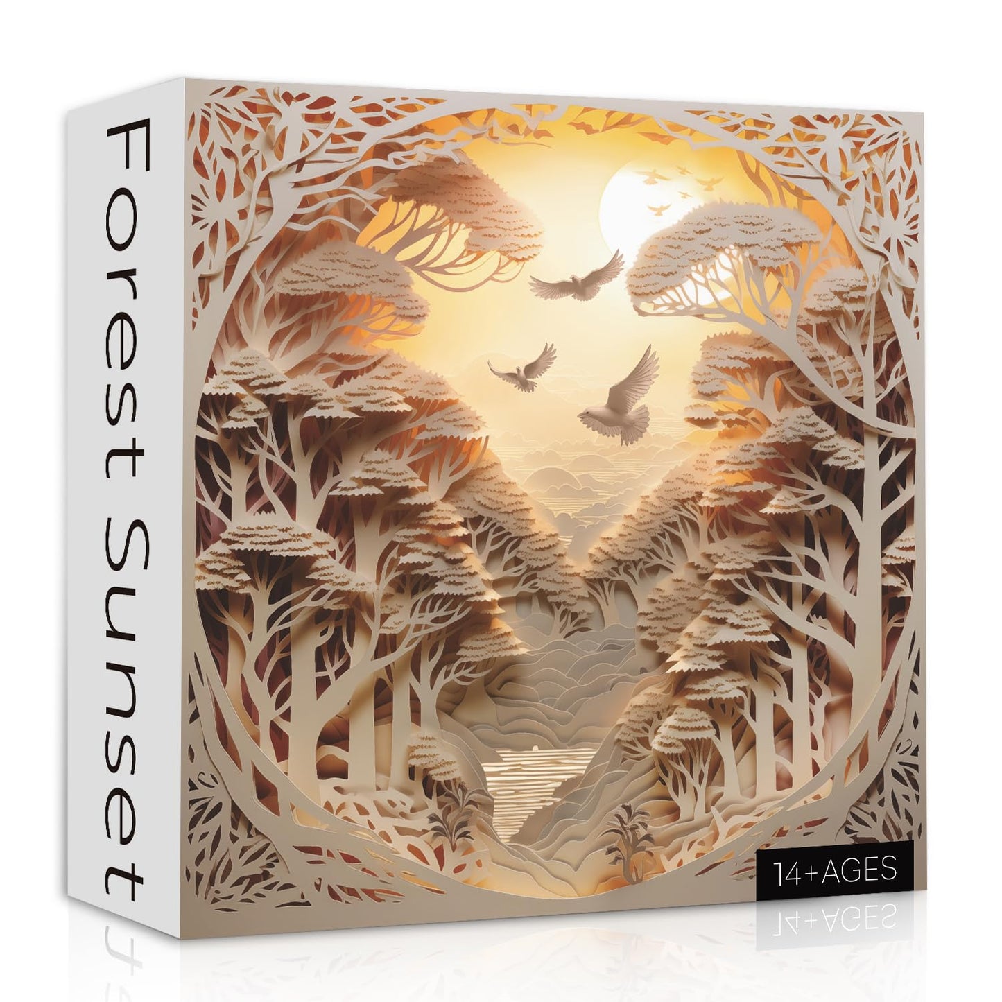 PPuzzling Forest Sunset 1000-Piece Puzzle for Adults | Tree of Life Jigsaw & River Scene Wall Decor