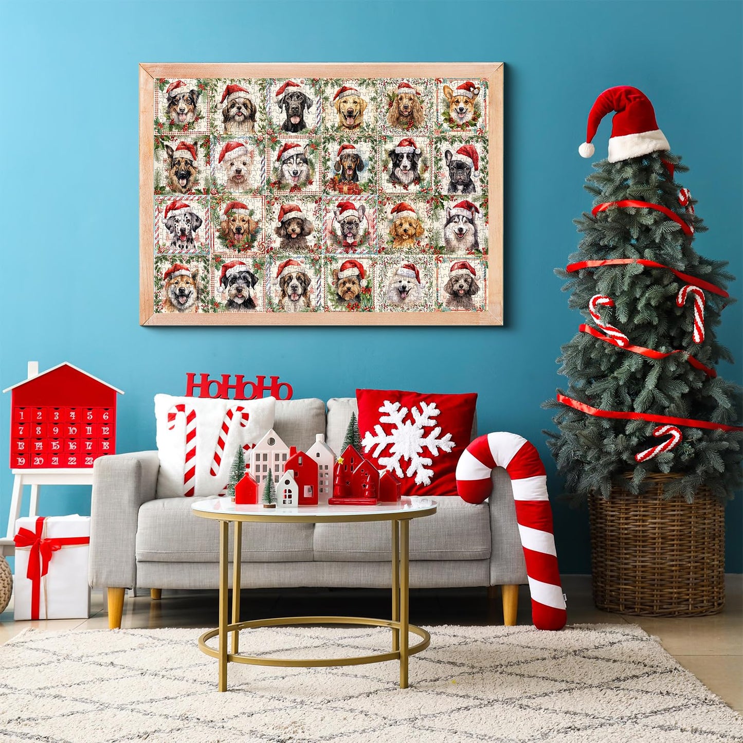 PPuzzling Christmas Dog Puzzles – 1000 Piece Jigsaw for Adults | Festive Wall Art