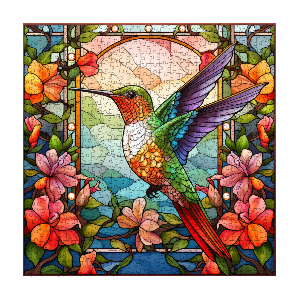 PPuzzling Hummingbird Puzzles — 1000-Piece Stained Glass Garden Artwork