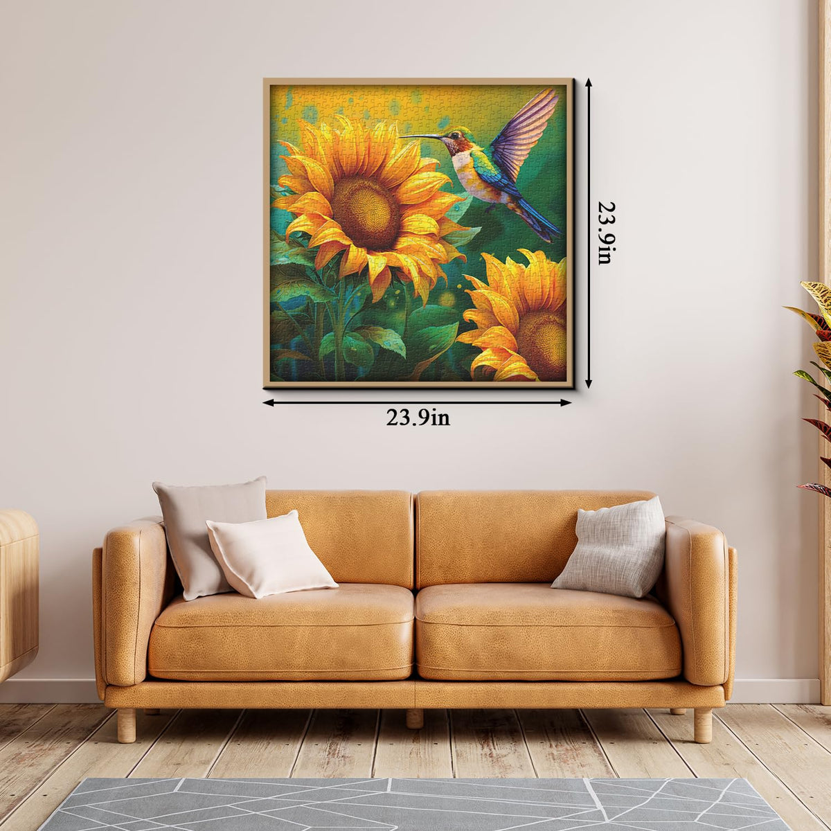PPuzzling Sunflower Hummingbird 1000-Piece Puzzle for Adults | Colorful Bird & Flower Art