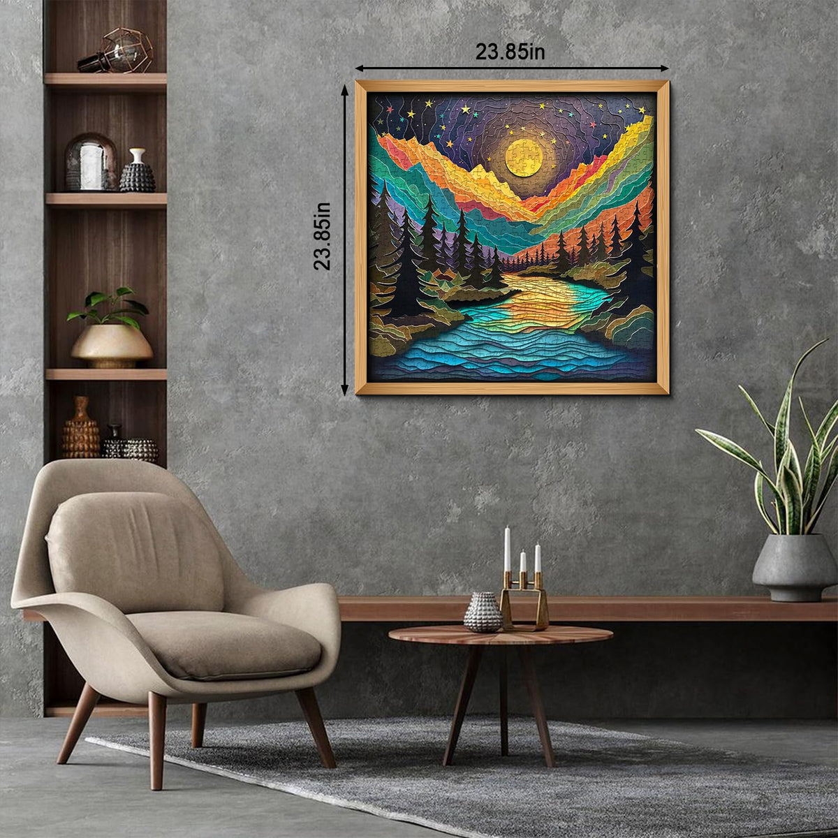 PPuzzling Magic Starry Night 1000-Piece Puzzle – Colorful Paper-Cut Landscape Art
