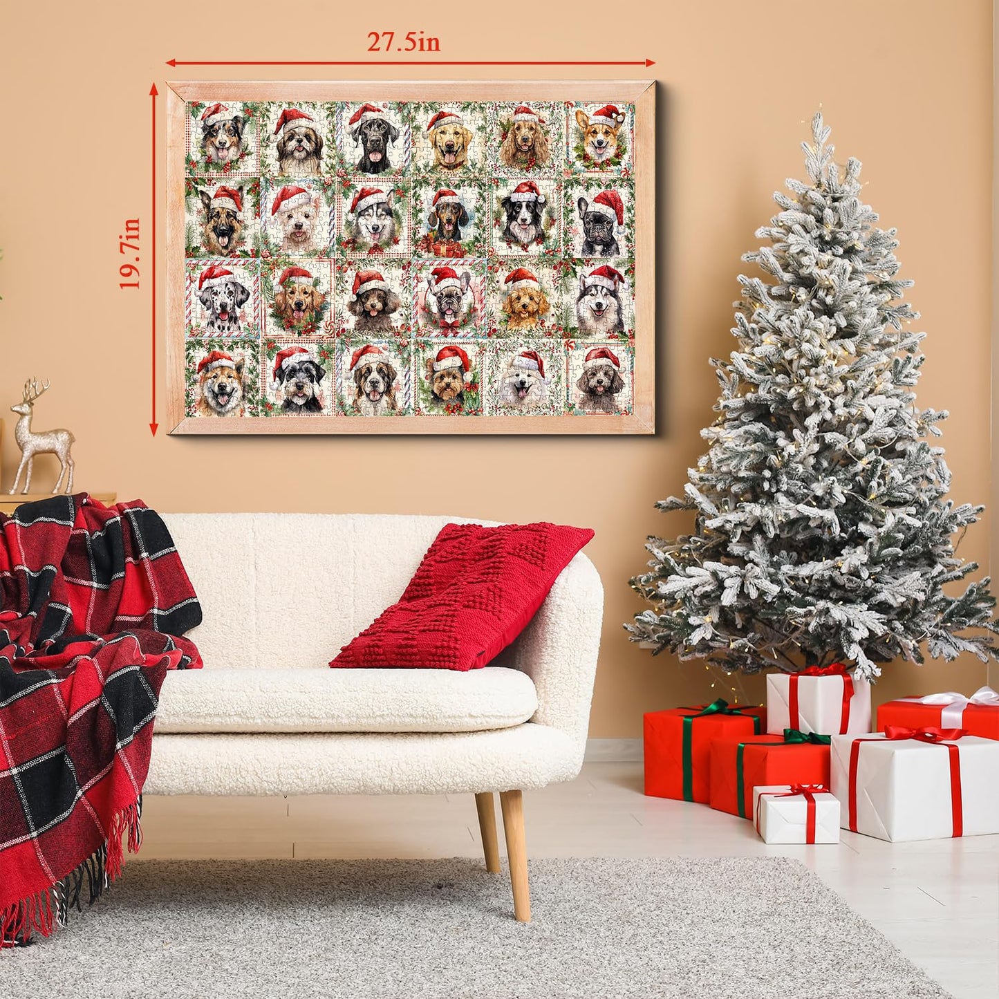 PPuzzling Christmas Dog Puzzles – 1000 Piece Jigsaw for Adults | Festive Wall Art