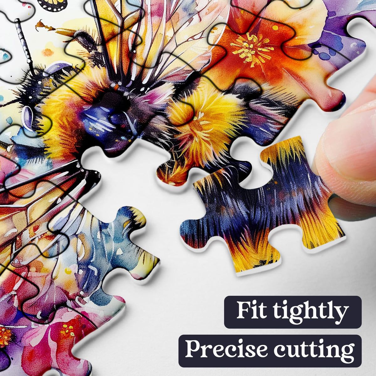 PPuzzling Flowers Bee Puzzle 1000 Pieces - Garden Bee Butterfly Jigsaw for Adults