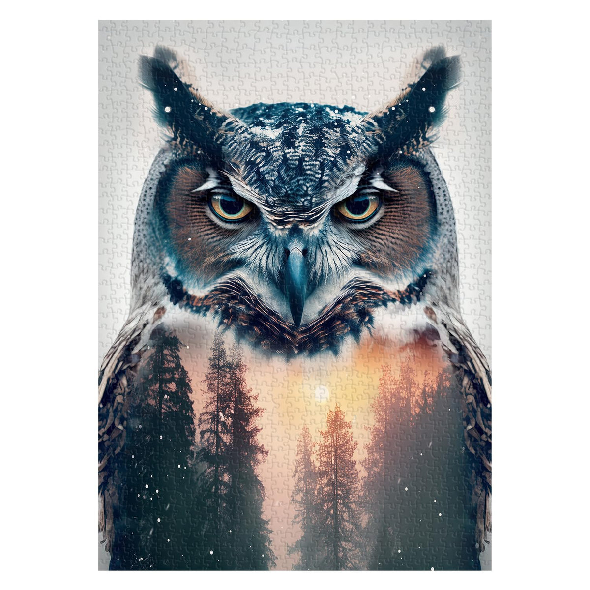 PPuzzling Owl Puzzles for Adults 1000 Pieces - Difficult Bird Jigsaw, Jungle Nature Decor