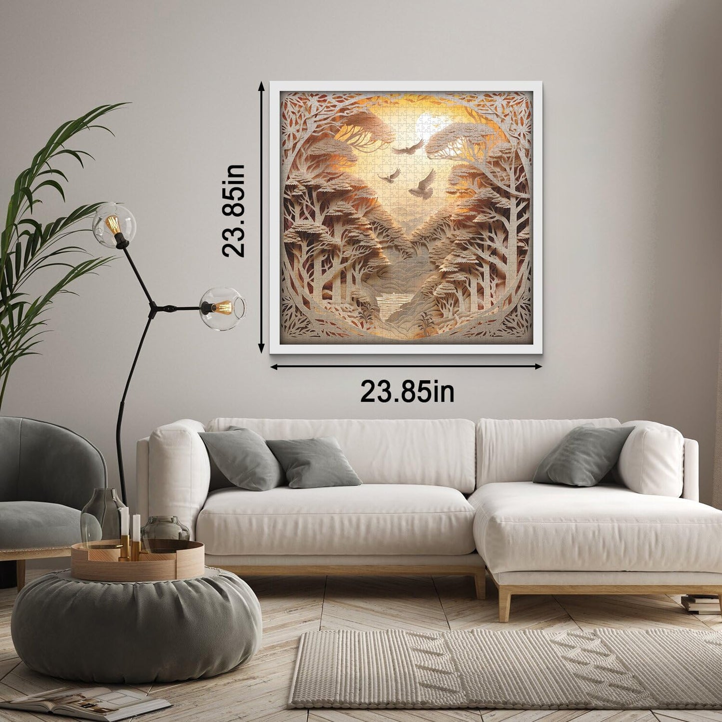 PPuzzling Forest Sunset 1000-Piece Puzzle for Adults | Tree of Life Jigsaw & River Scene Wall Decor