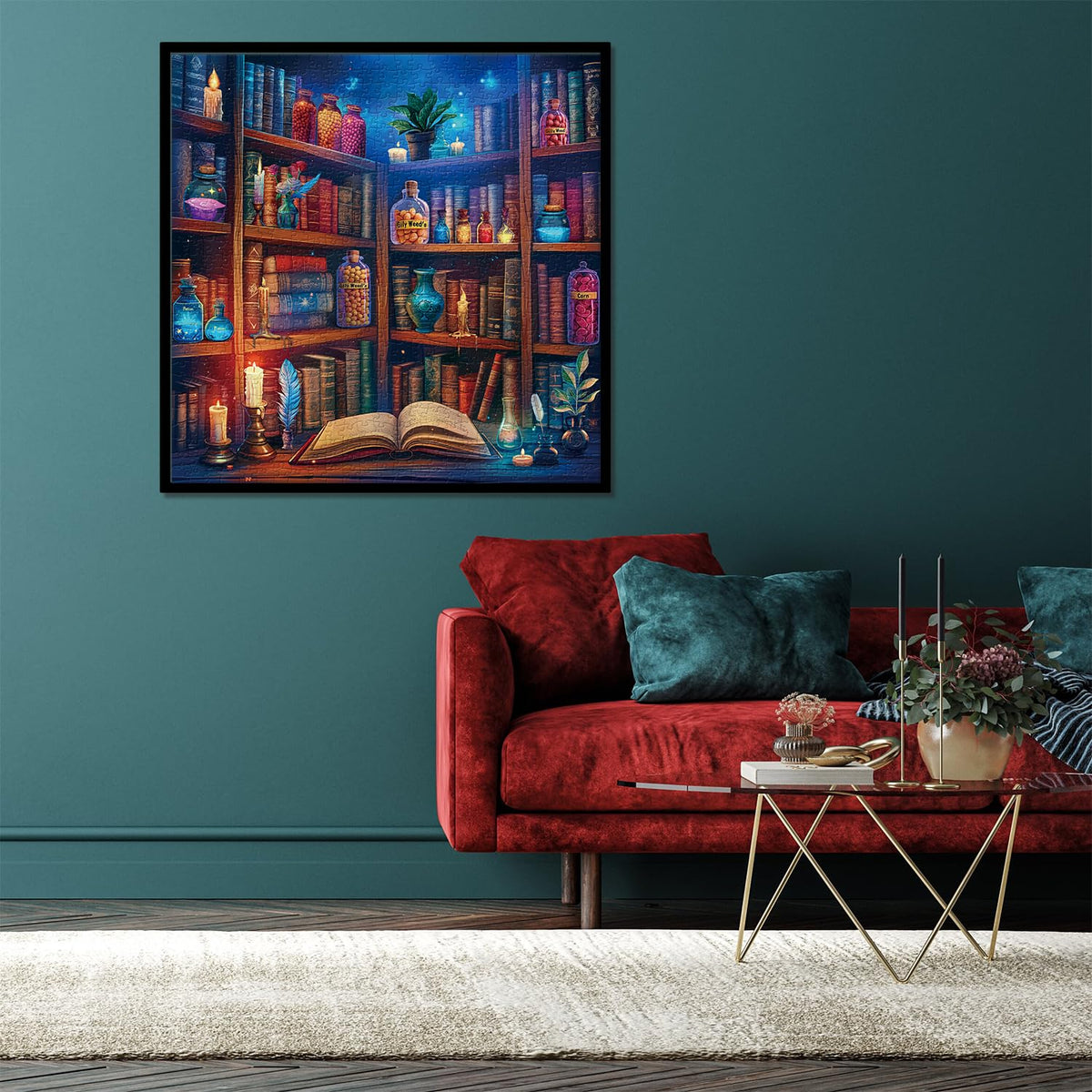 PPuzzling Vintage Book Puzzles for Adults | 1000-Piece Magic Library Bookshelf Jigsaw