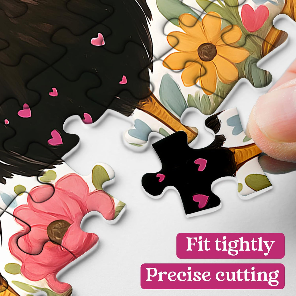 PPuzzling Funny Chicken Puzzles for Adults – 1000-Piece Floral Rooster with Heart Sunglasses