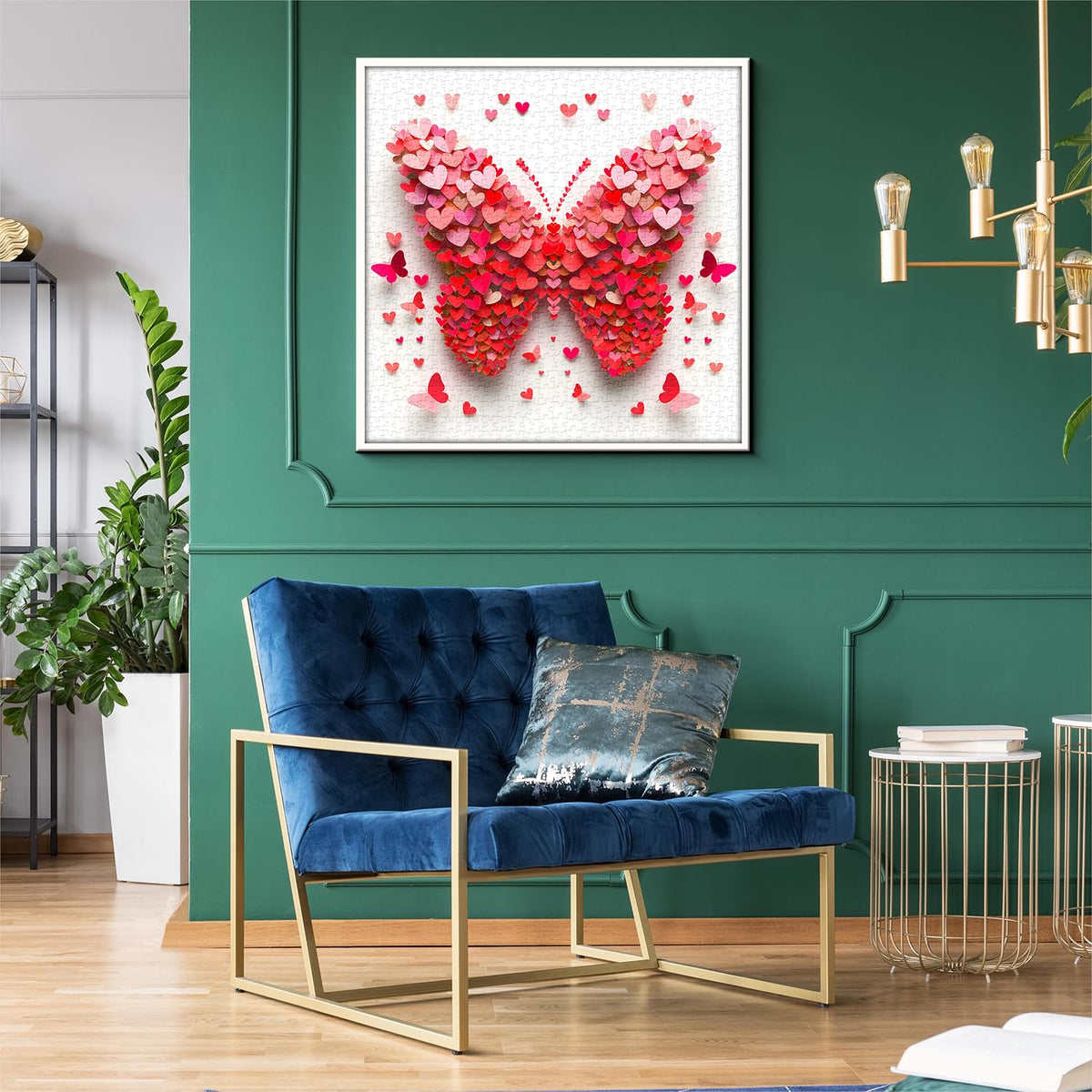 PPuzzling Valentine Butterfly Puzzle 1000 Pieces — Colorful Heart Jigsaw for Adults