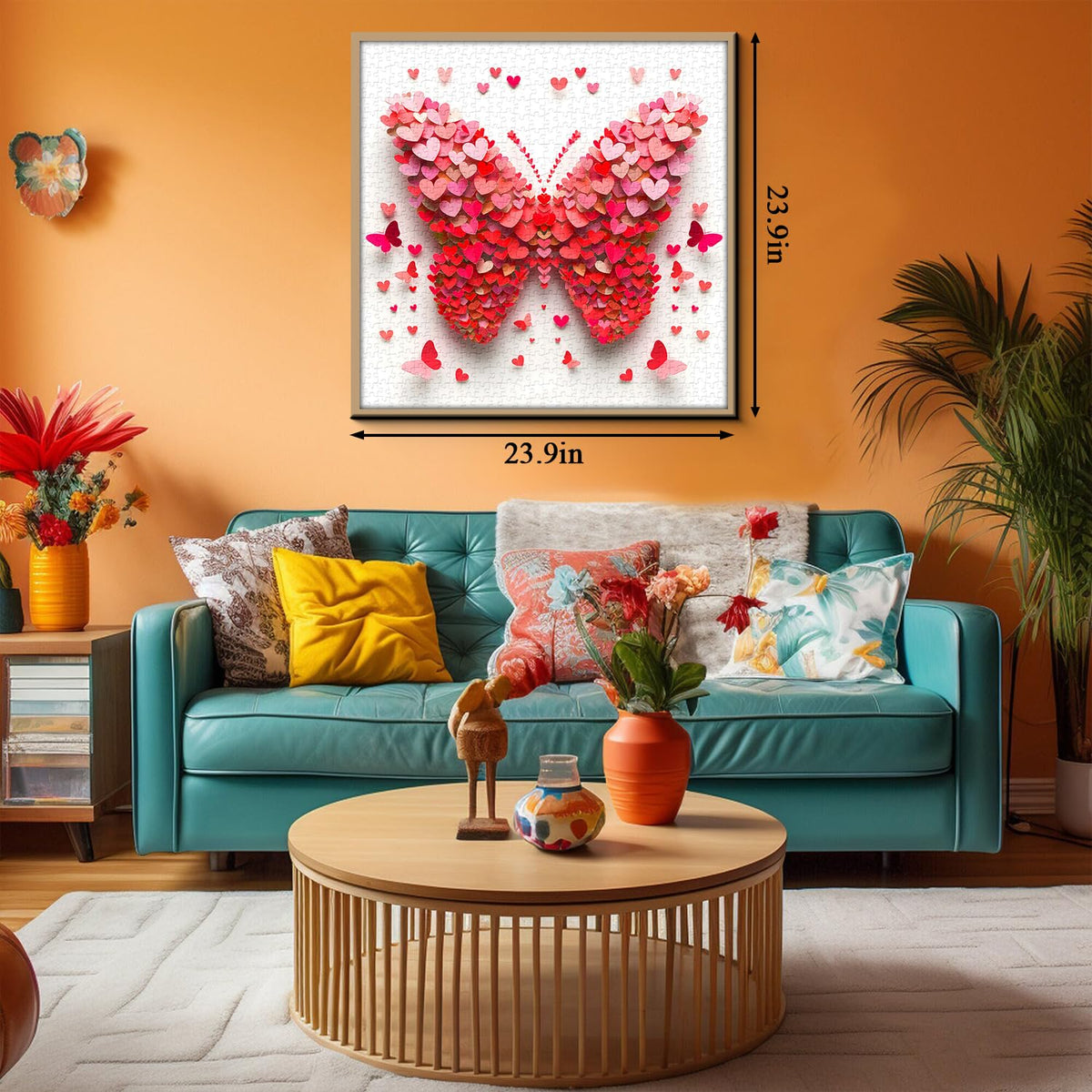 PPuzzling Valentine Butterfly Puzzle 1000 Pieces — Colorful Heart Jigsaw for Adults