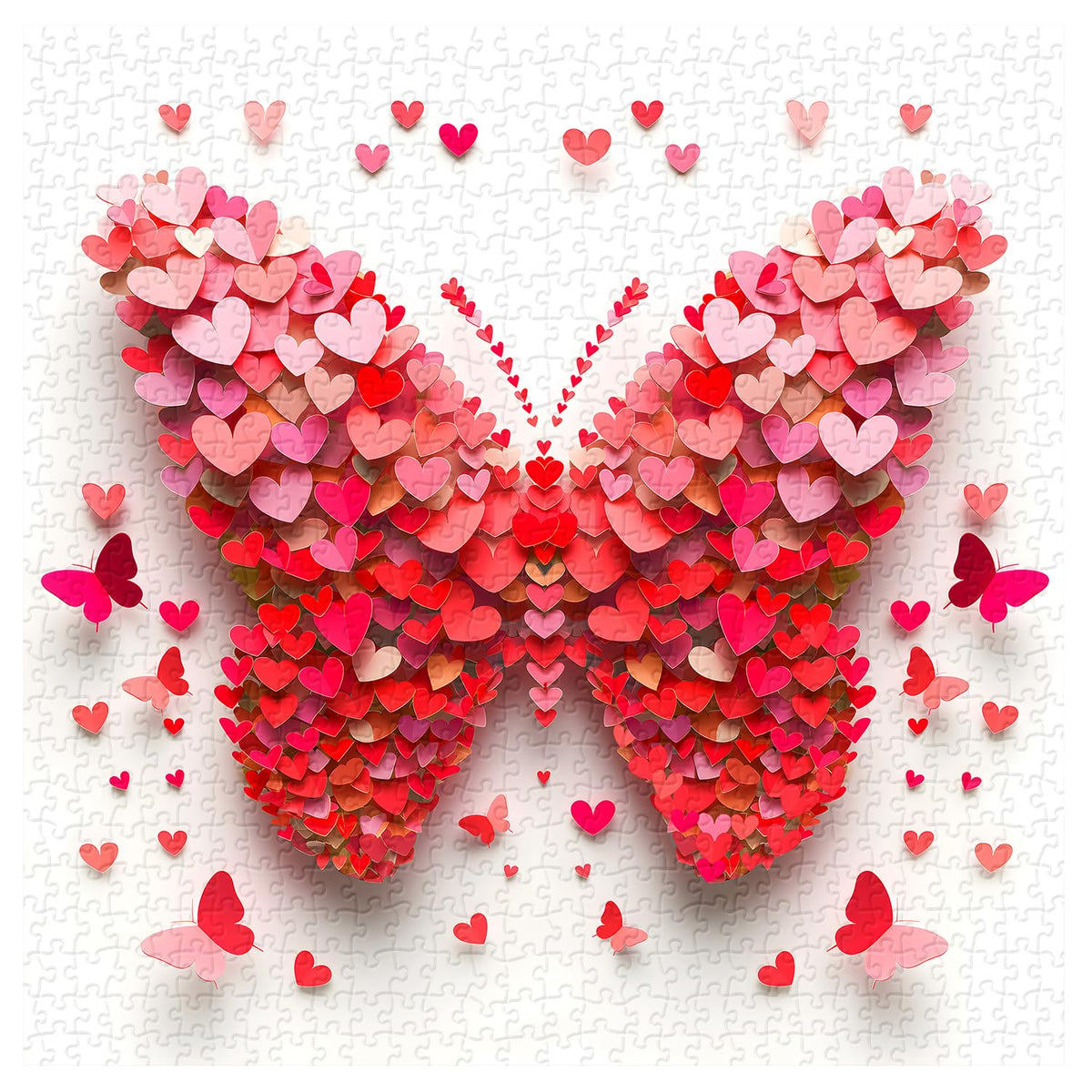 PPuzzling Valentine Butterfly Puzzle 1000 Pieces — Colorful Heart Jigsaw for Adults