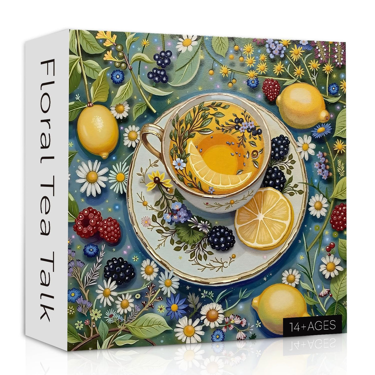 PPuzzling Flower Teacup Puzzle 1000 Pieces – Vintage Teacups, Wildflower Garden Jigsaw