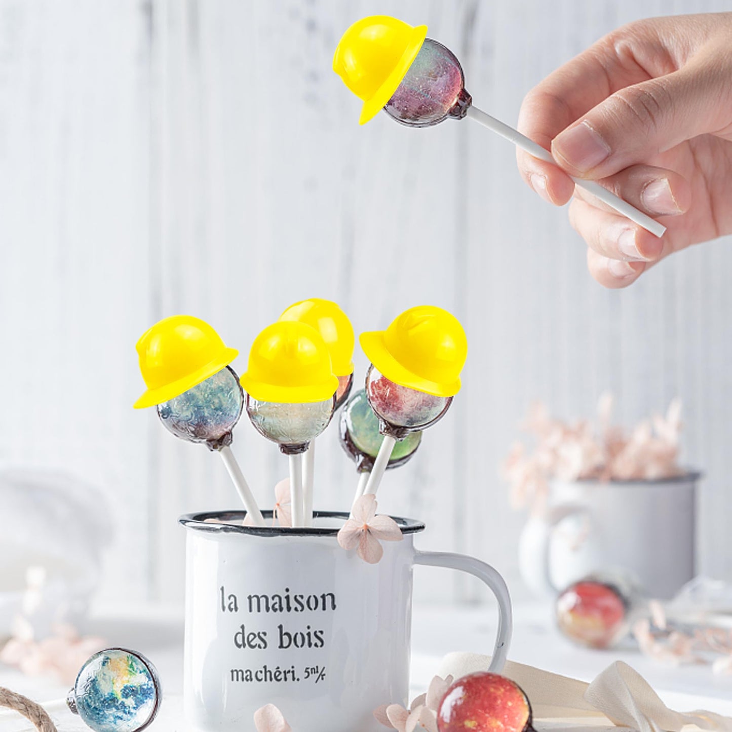 PPXMEEUDC 30 PCS Mini Construction Hat | Plastic Party Toys & Favors