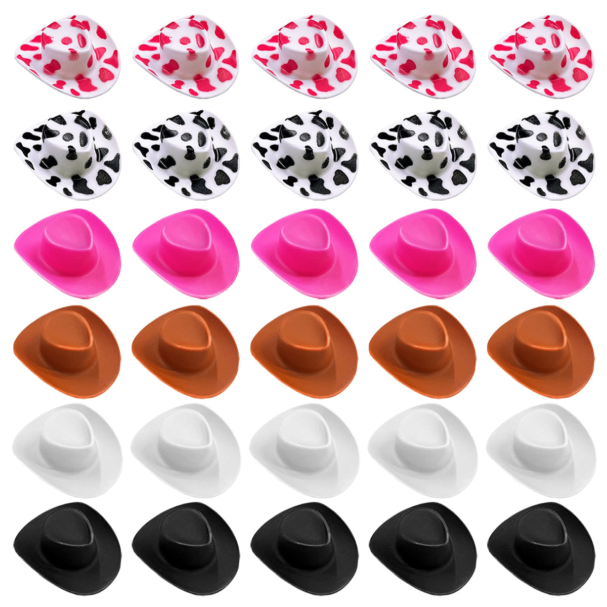 PPXMEEUDC 30PCS Plastic Mini Western Cowboy Hats – Party Accessories & Dress-Up