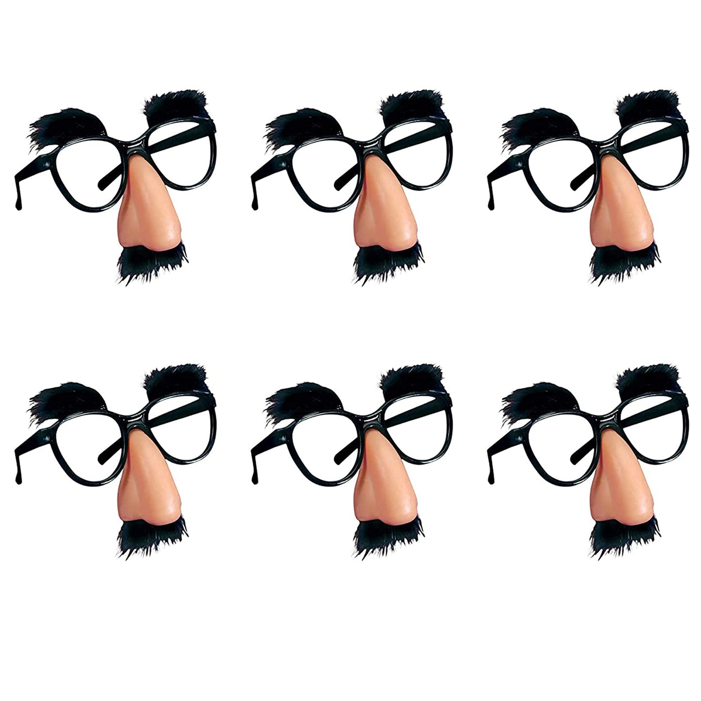 PPXMEEUDC 6 Pcs Disguise Glasses – Funny Nose, Eyebrows & Mustache Party Favors