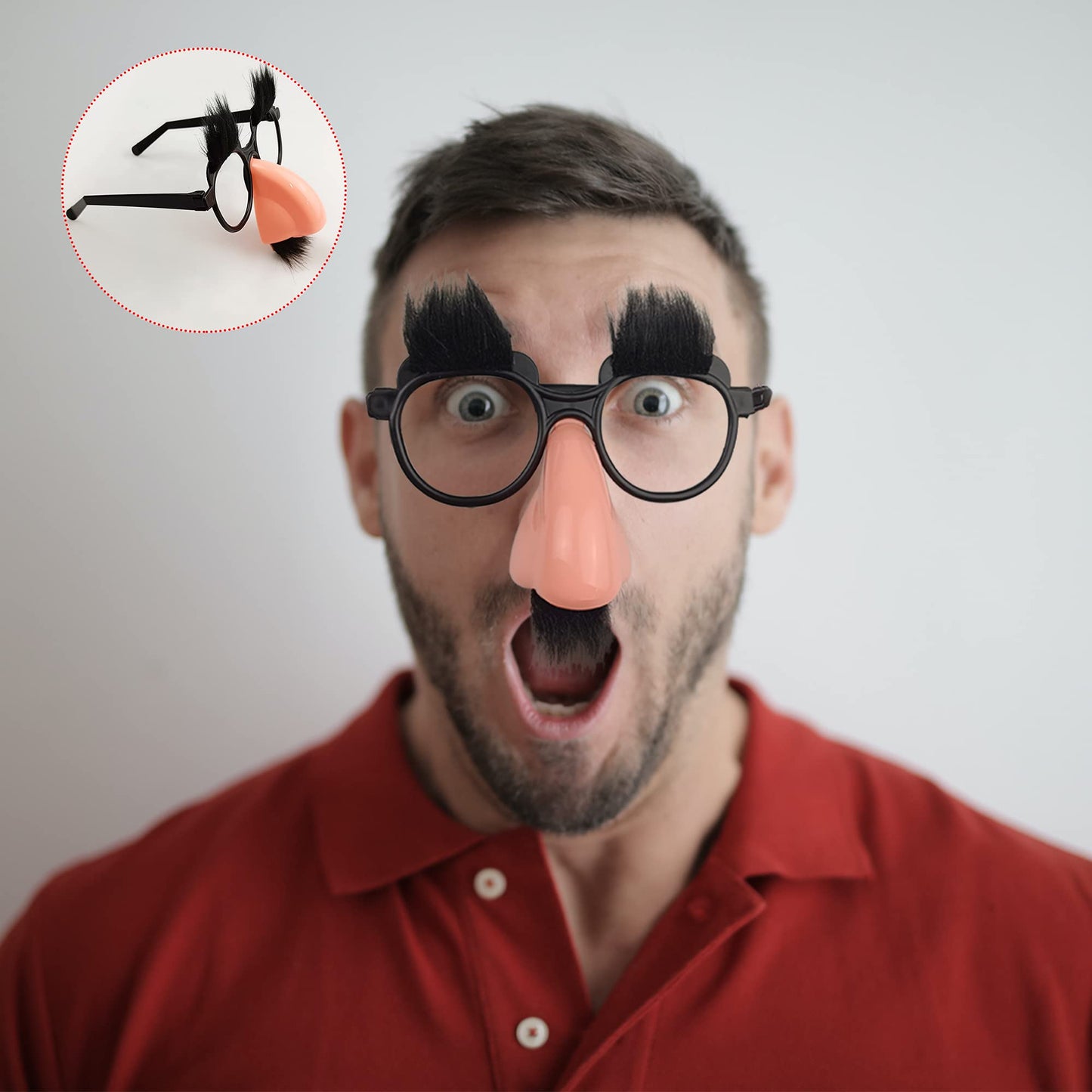 PPXMEEUDC 6 Pcs Disguise Glasses – Funny Nose, Eyebrows & Mustache Party Favors