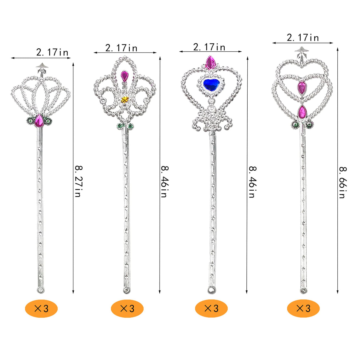 PPXMEEUDC 21-Piece Fairy Magic Dress-Up Wand Set — Princess Wands for Dress-Up, Party & Cosplay