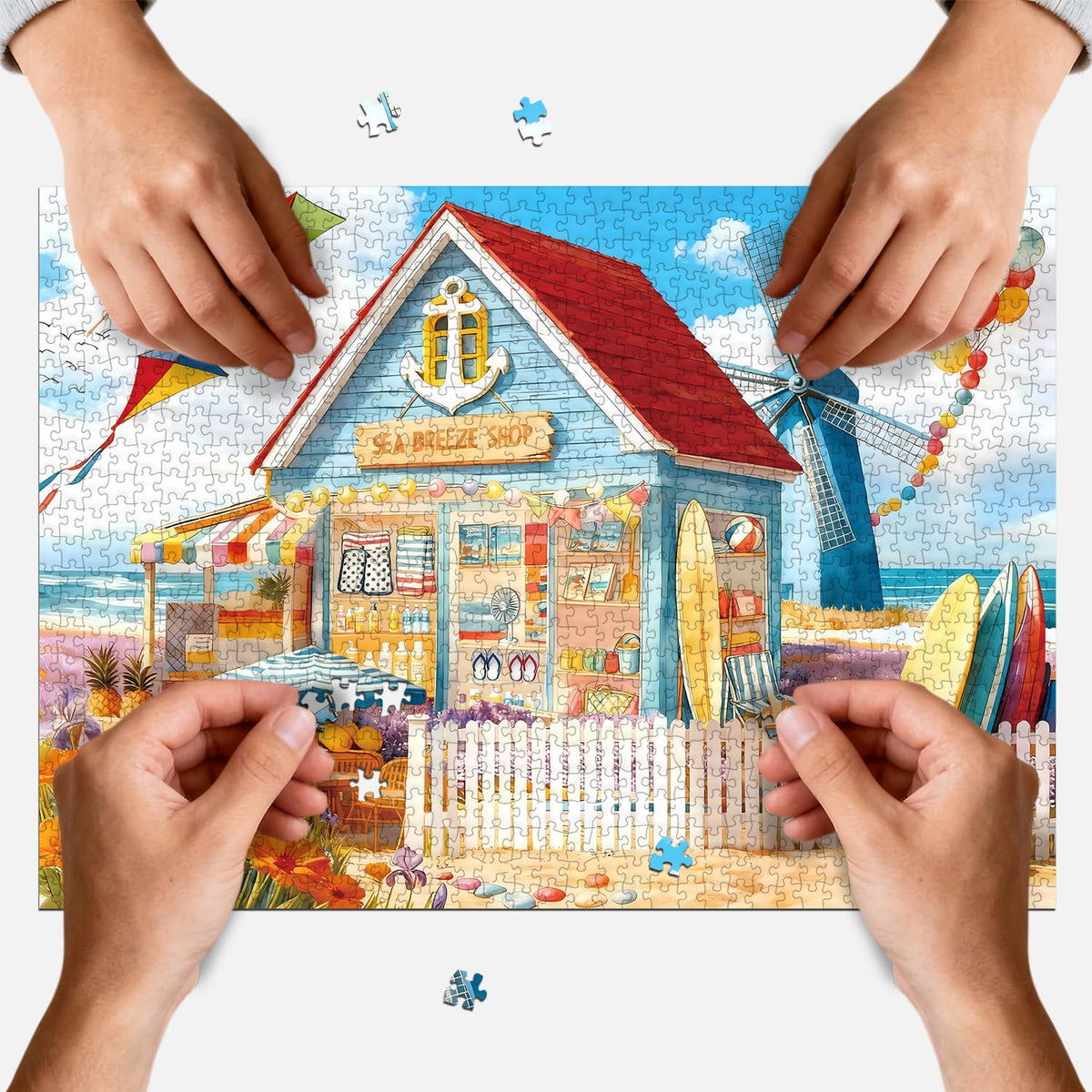 PQIKTUV 1000-Piece Jigsaw Puzzle with Letters on Back – No Dust, Sectioned Back, 27.56 x 19.7 in