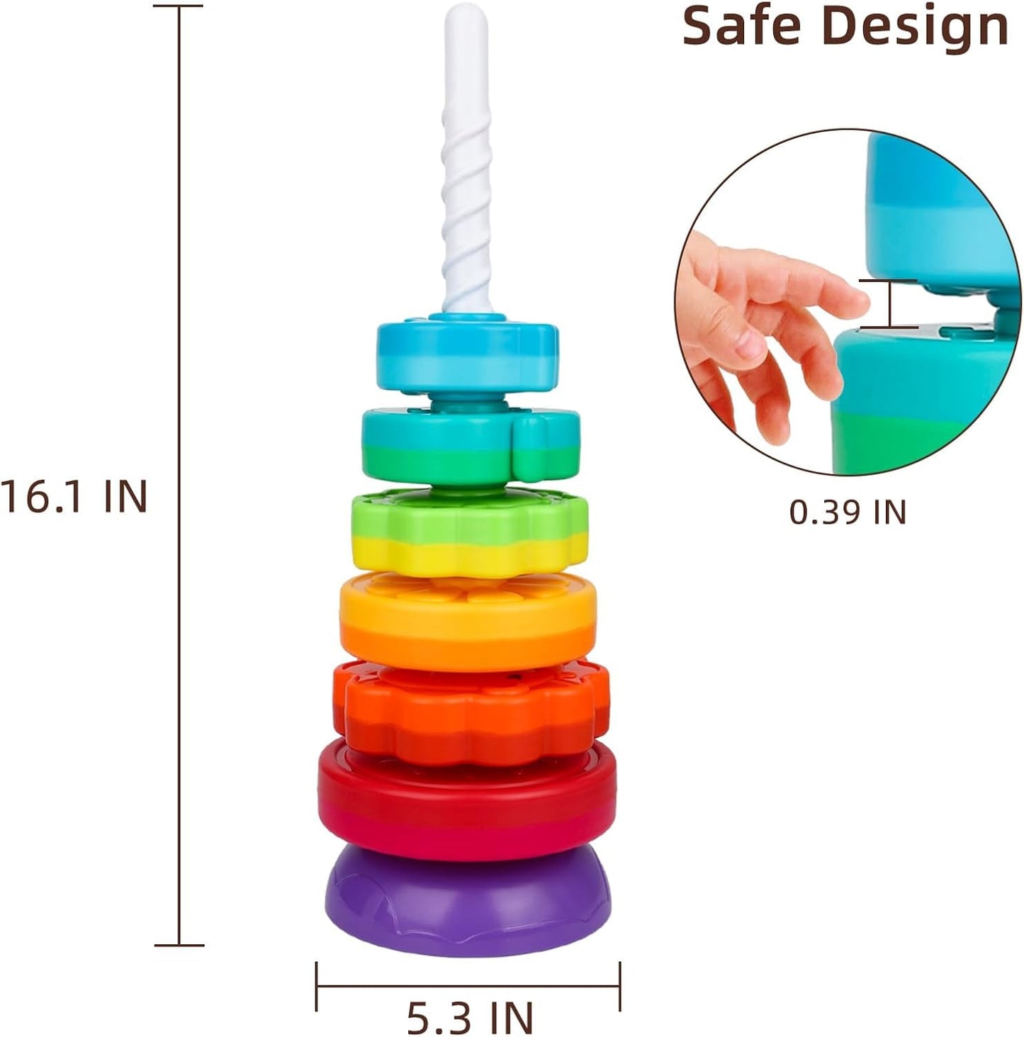 PracticeJQDEN Montessori Toy for 1+ Year Olds — Educational Stacking & Sensory Play