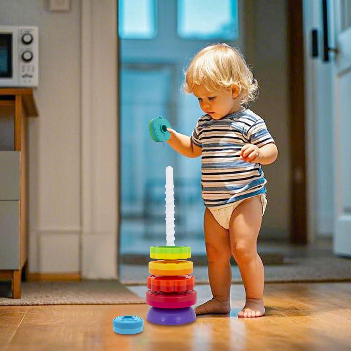 PracticeJQDEN Montessori Toy for 1+ Year Olds — Educational Stacking & Sensory Play
