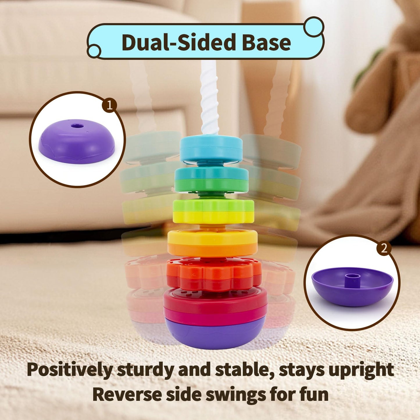PracticeJQDEN Montessori Toy for 1+ Year Olds — Educational Stacking & Sensory Play