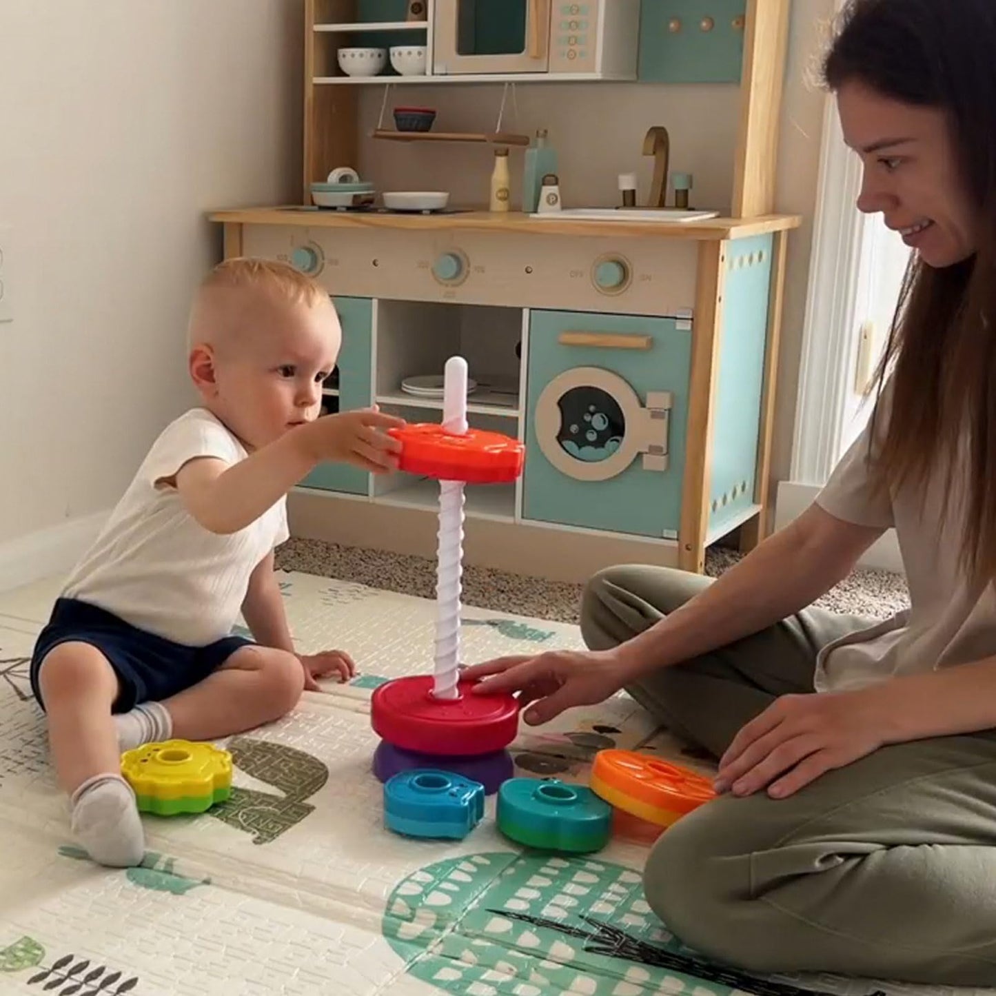 PracticeJQDEN Montessori Toy for 1+ Year Olds — Educational Stacking & Sensory Play