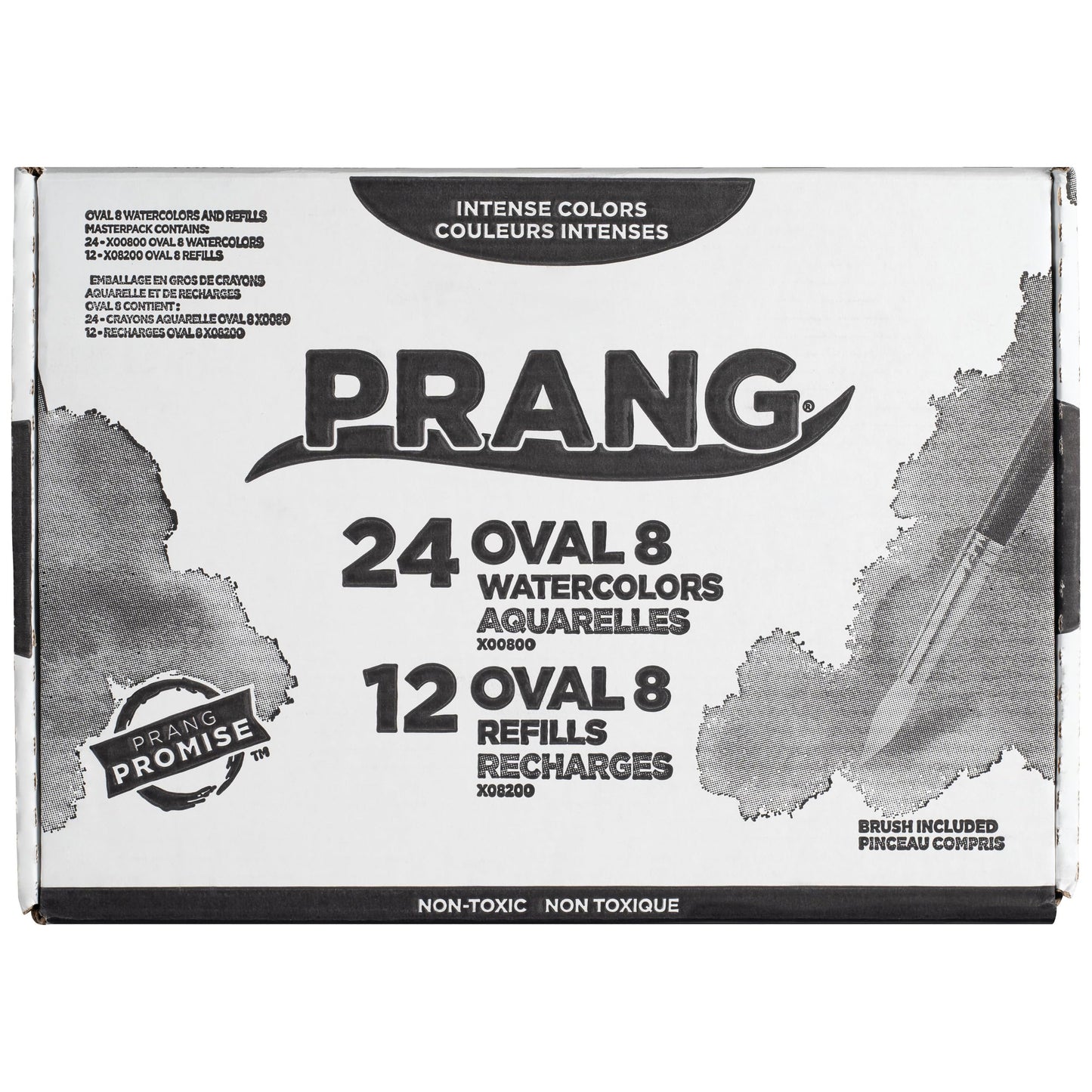 Prang Oval Pan Watercolor Set Master Pack – 8 Colors, 24 Paint Sets, 12 Refills