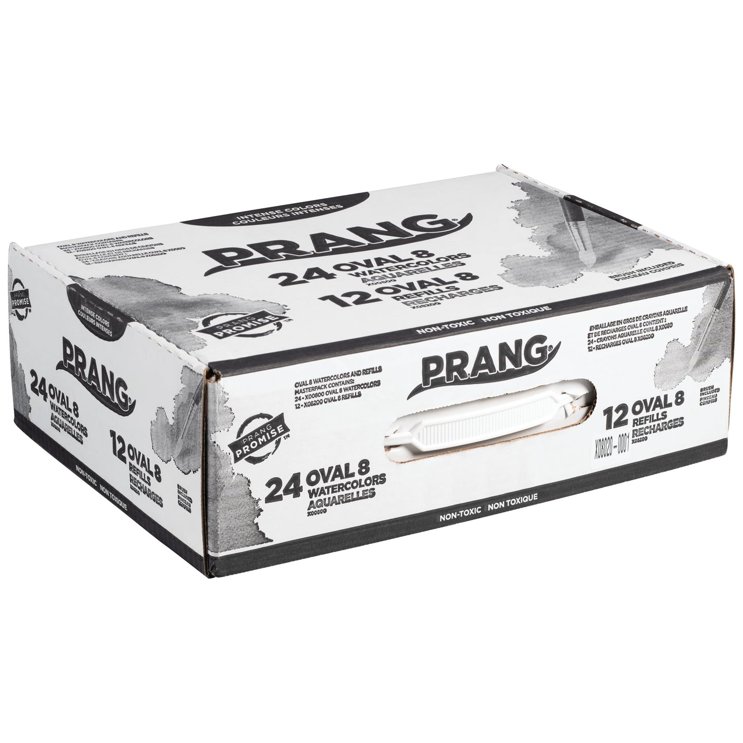 Prang Oval Pan Watercolor Set Master Pack – 8 Colors, 24 Paint Sets, 12 Refills