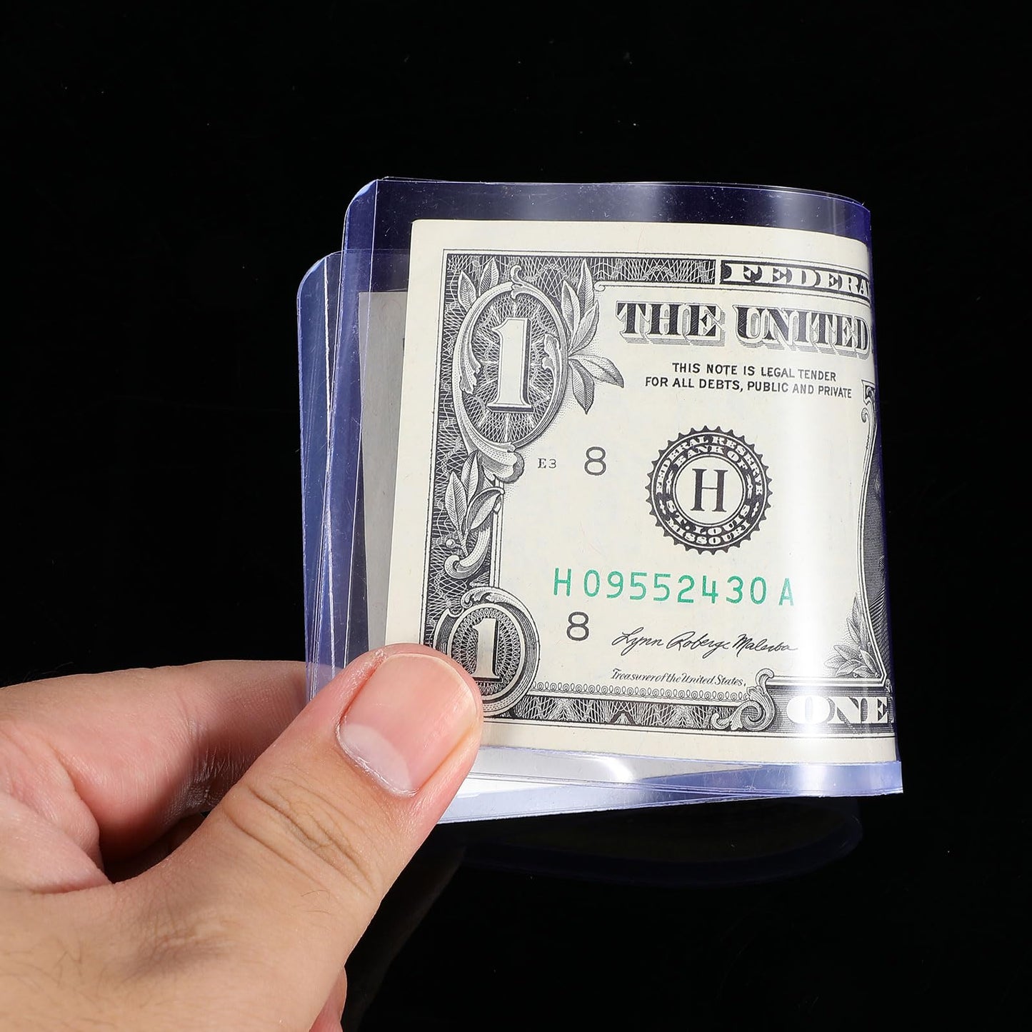 Prasacco 6 Packs Clear Dollar Bill Sleeves – PVC Currency Holder & Display Case