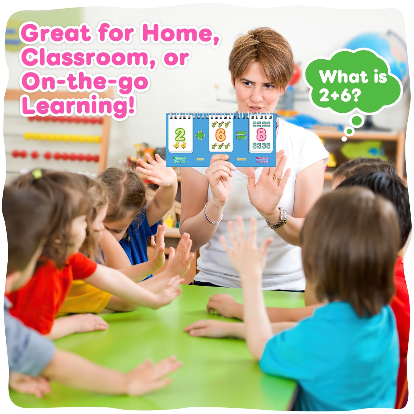 PraxiKidy Addition & Subtraction Flash Cards - 0-24 Math Facts for Kids