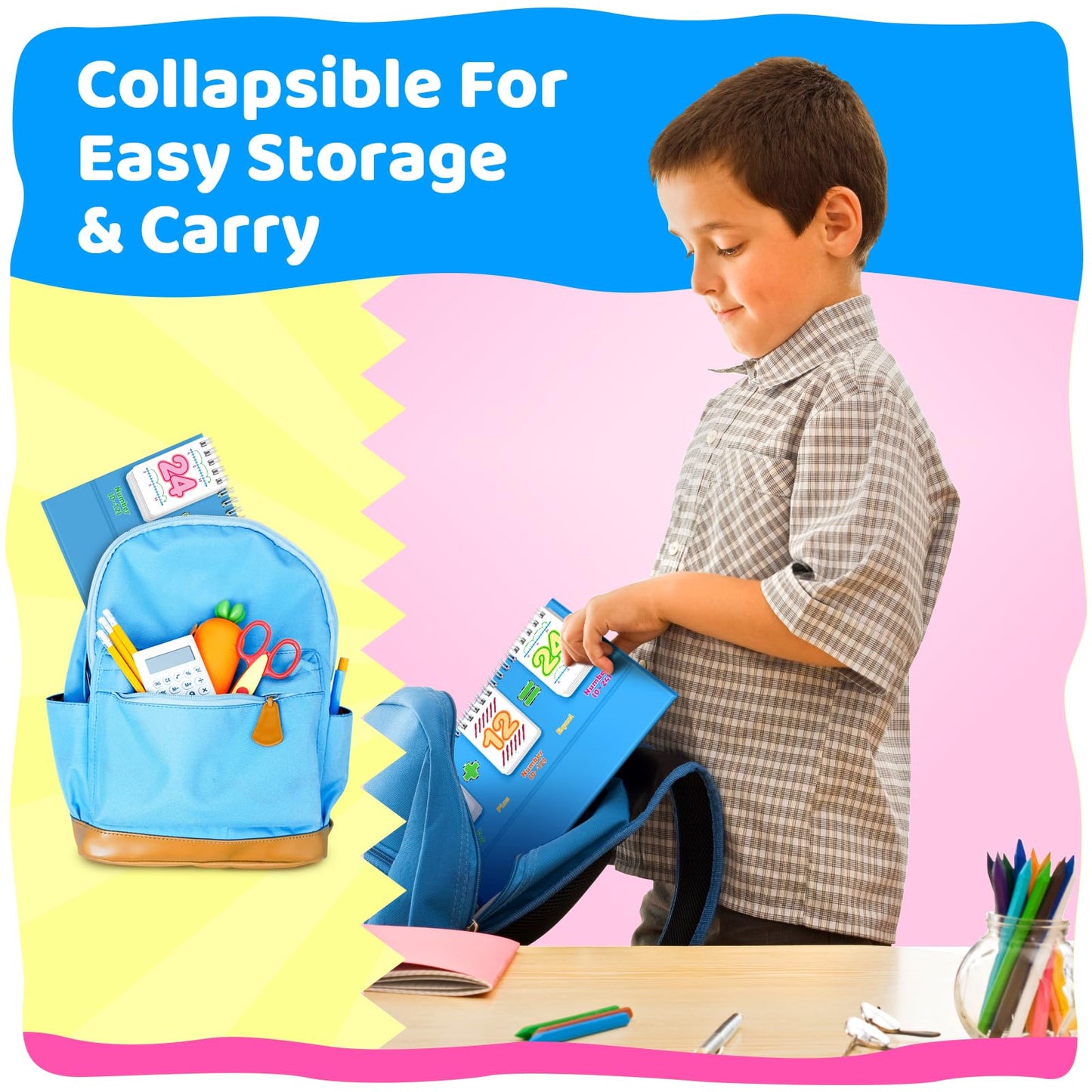 PraxiKidy Addition & Subtraction Flash Cards - 0-24 Math Facts for Kids