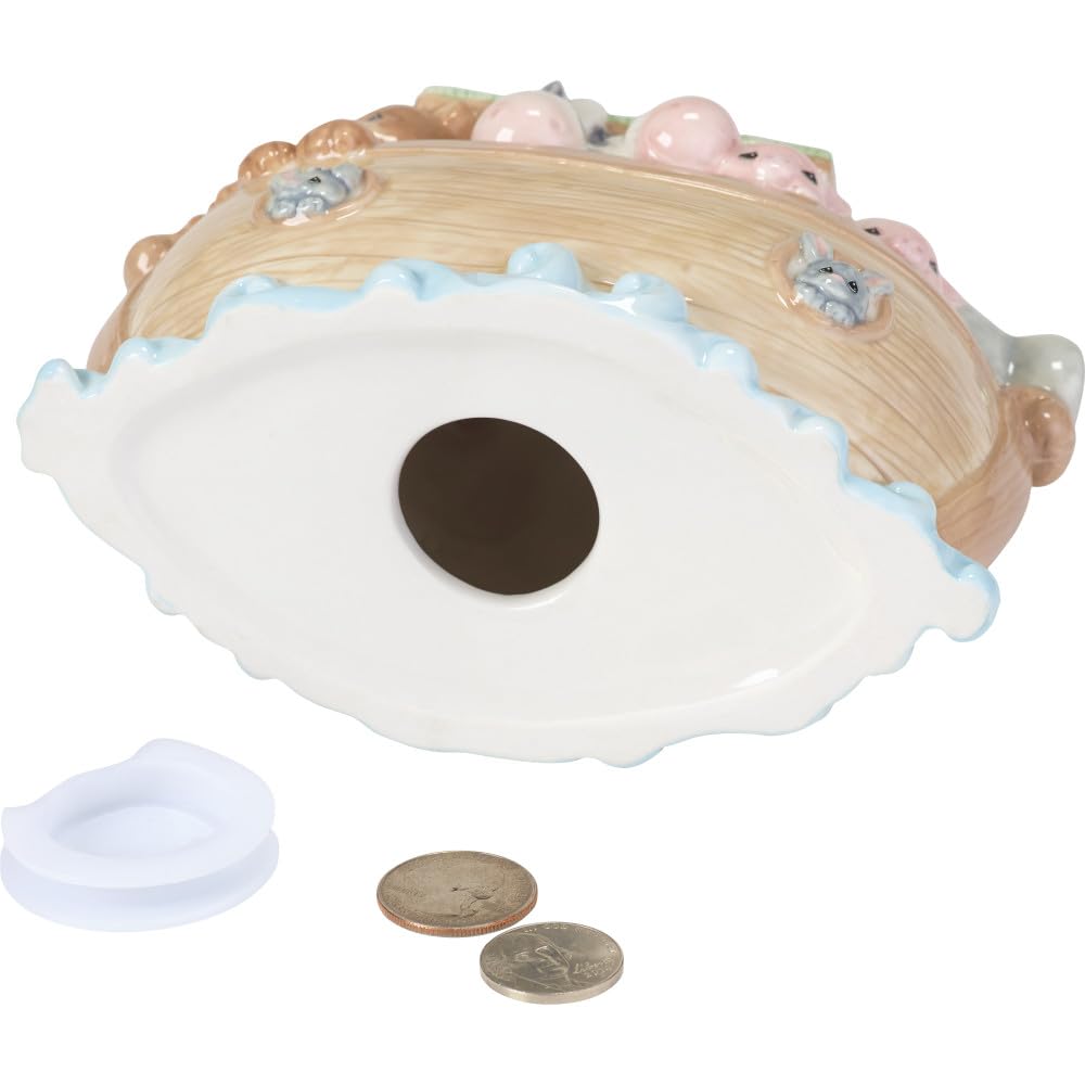 Precious Moments Noah's Ark Porcelain Baby Bank - Nursery Decor with Top Slot 173434