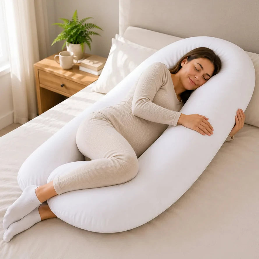 U-Shaped Pregnancy Pillow with Washable Cover